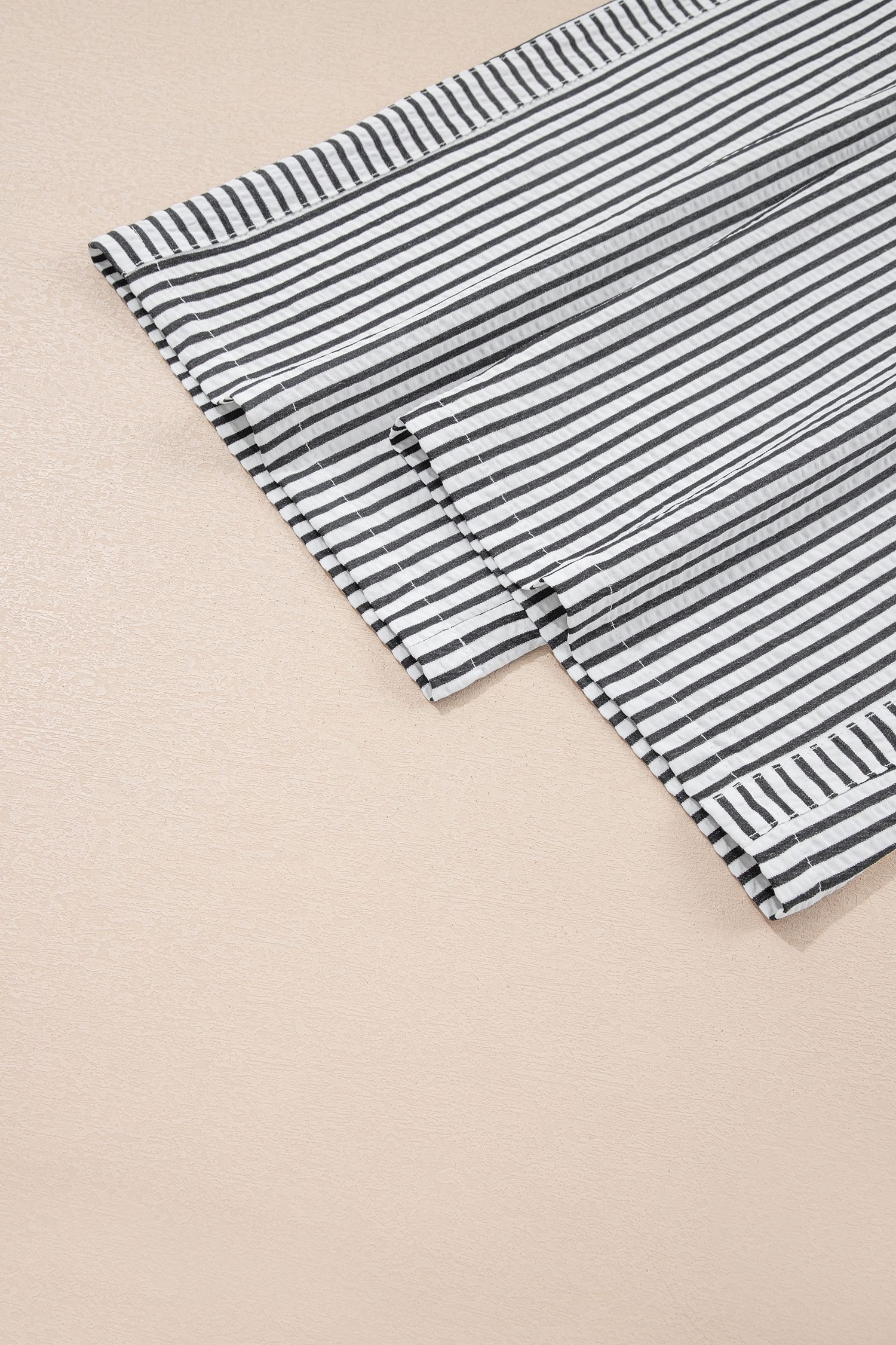 Black Stripe Wide Leg Casual Pants