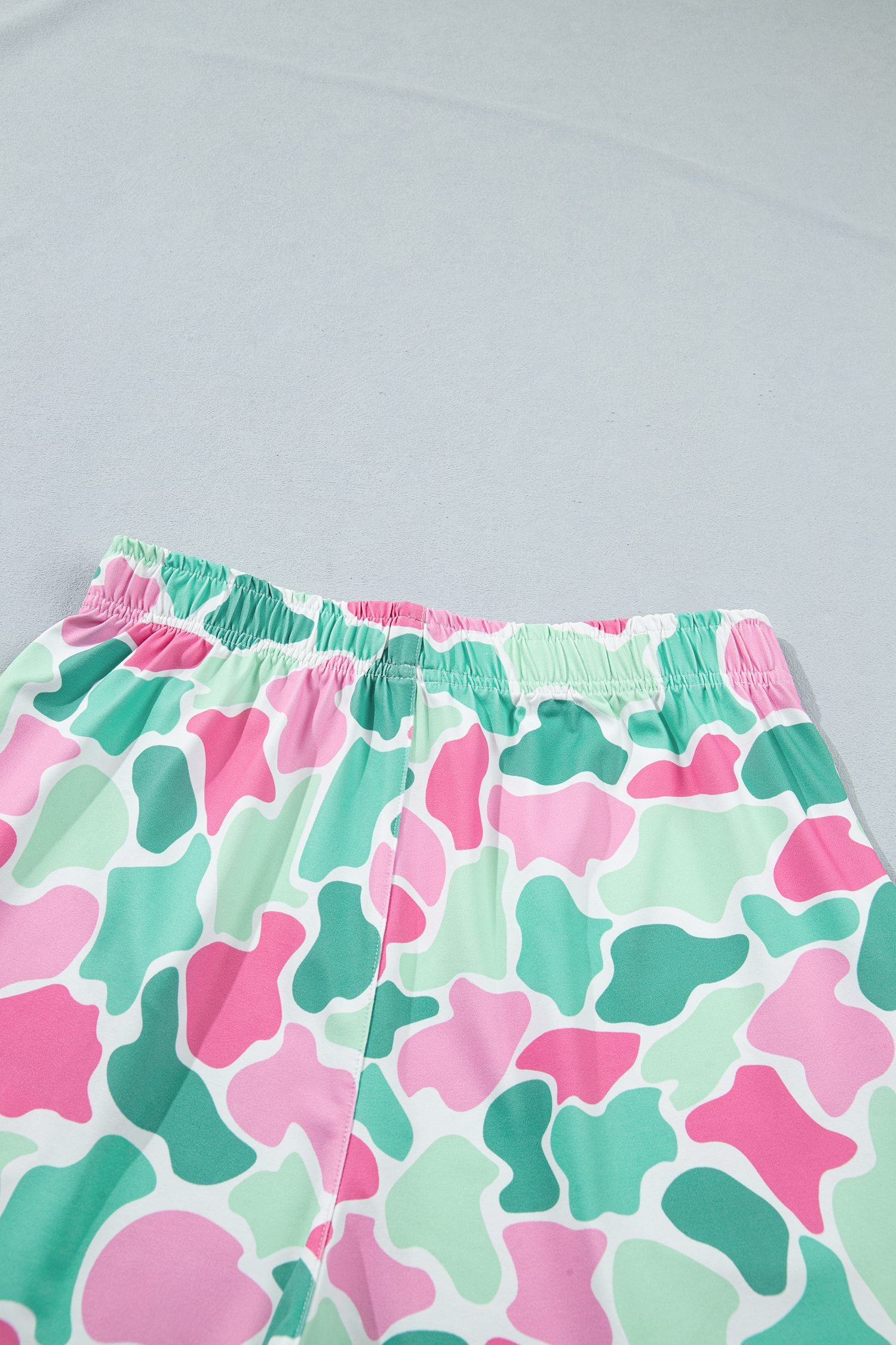 Green Camouflage Printed Cropped Tank Athleisure 2pcs Short Set