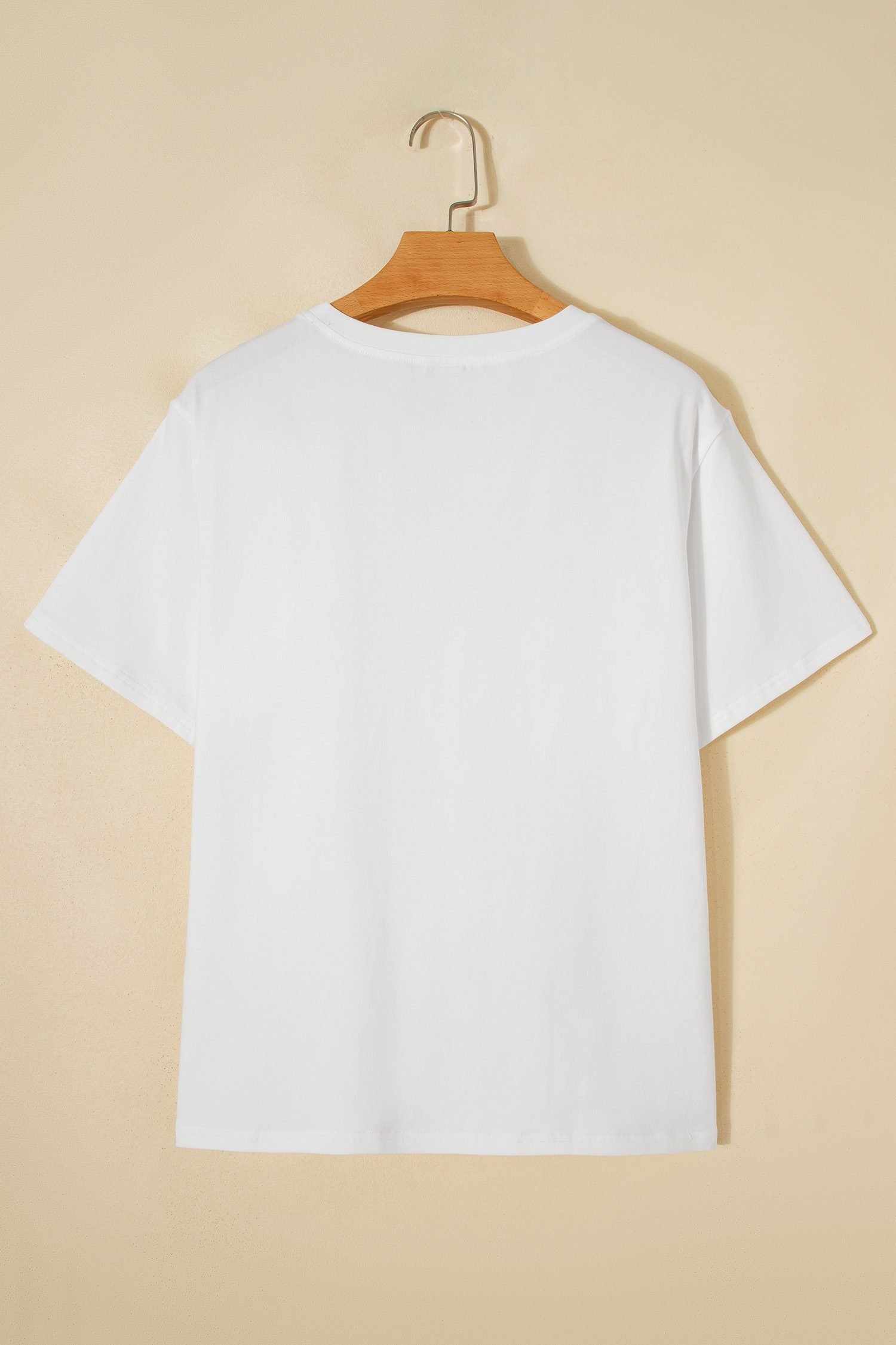 White Fancy Embroidered Patch Flag Casual T Shirt