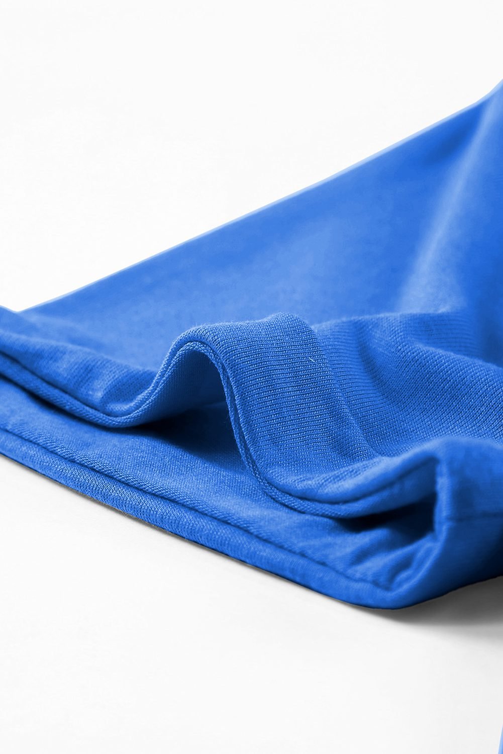 Dark Blue Casual Plain Crew Neck Tee