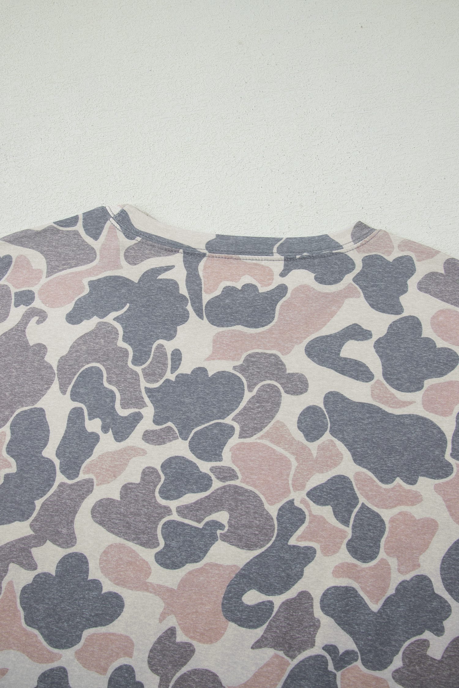 Multicolour Camouflage Contrast Trim Loose Tank Shorts Set