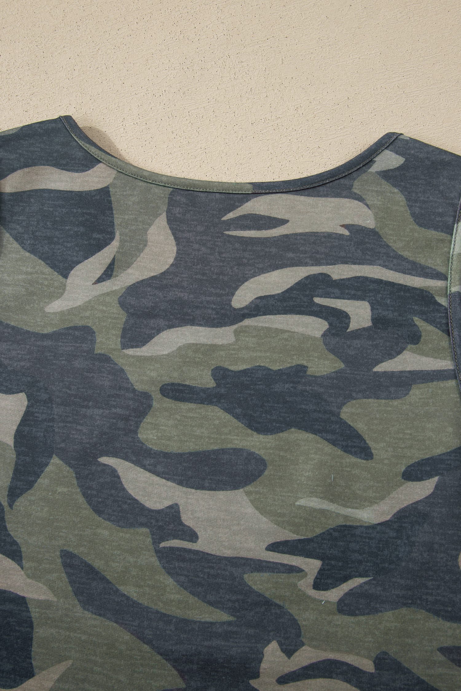 Green Camouflage Print Slim Tank Drawstring Pant Set