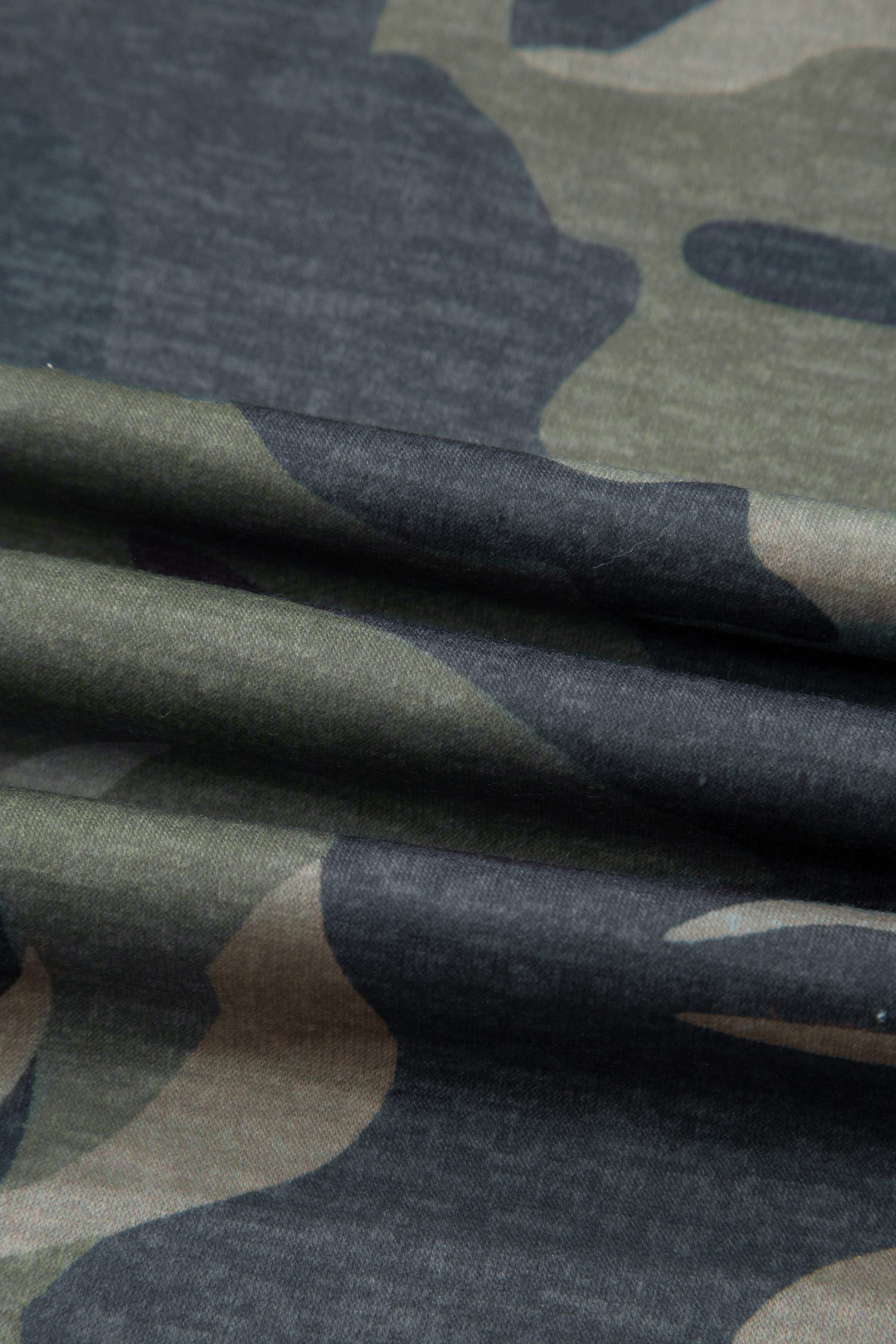 Green Camouflage Print Slim Tank Drawstring Pant Set