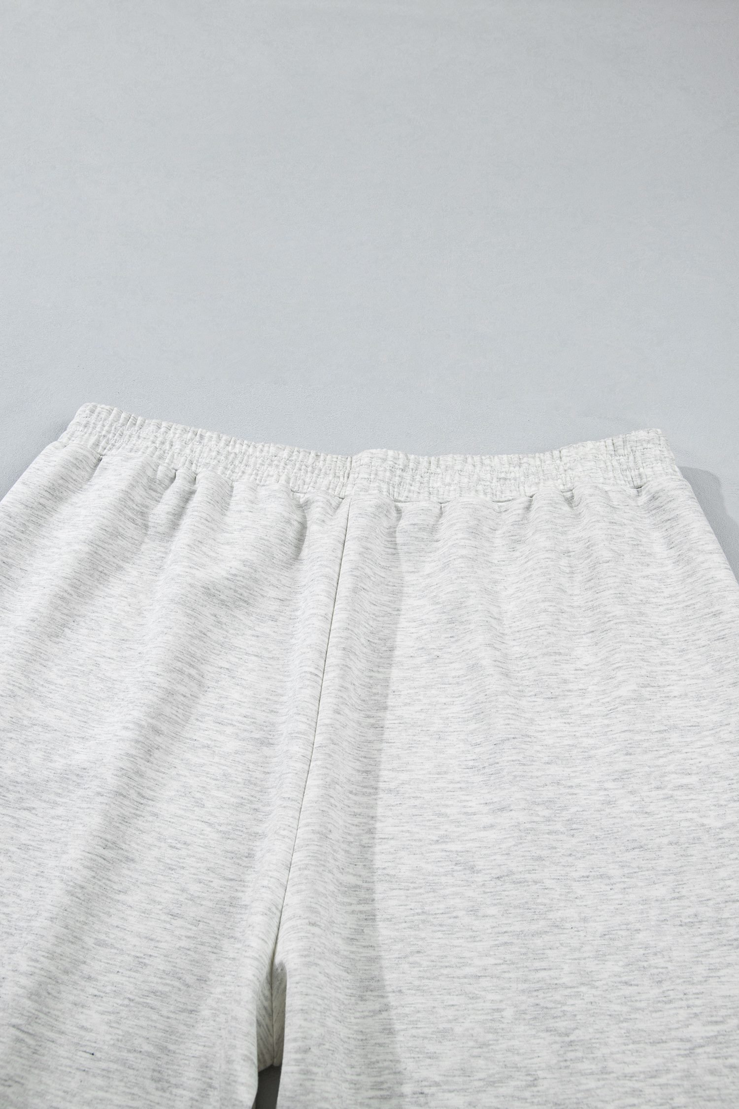 Light Grey Half Zip Polo Tee Loose Pants Plus Size 2pcs Outfit