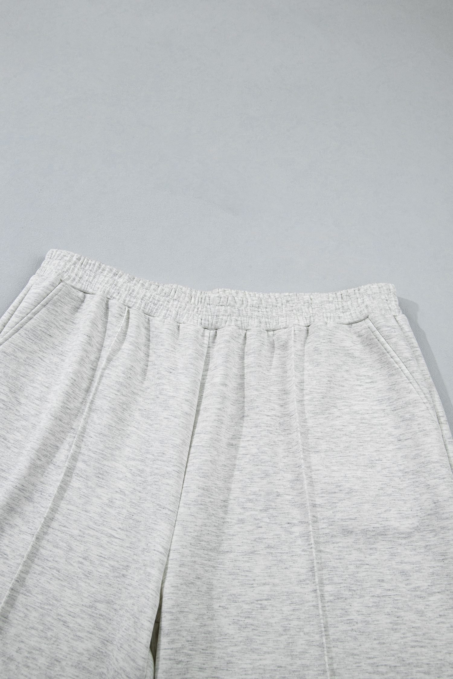 Light Grey Half Zip Polo Tee Loose Pants Plus Size 2pcs Outfit