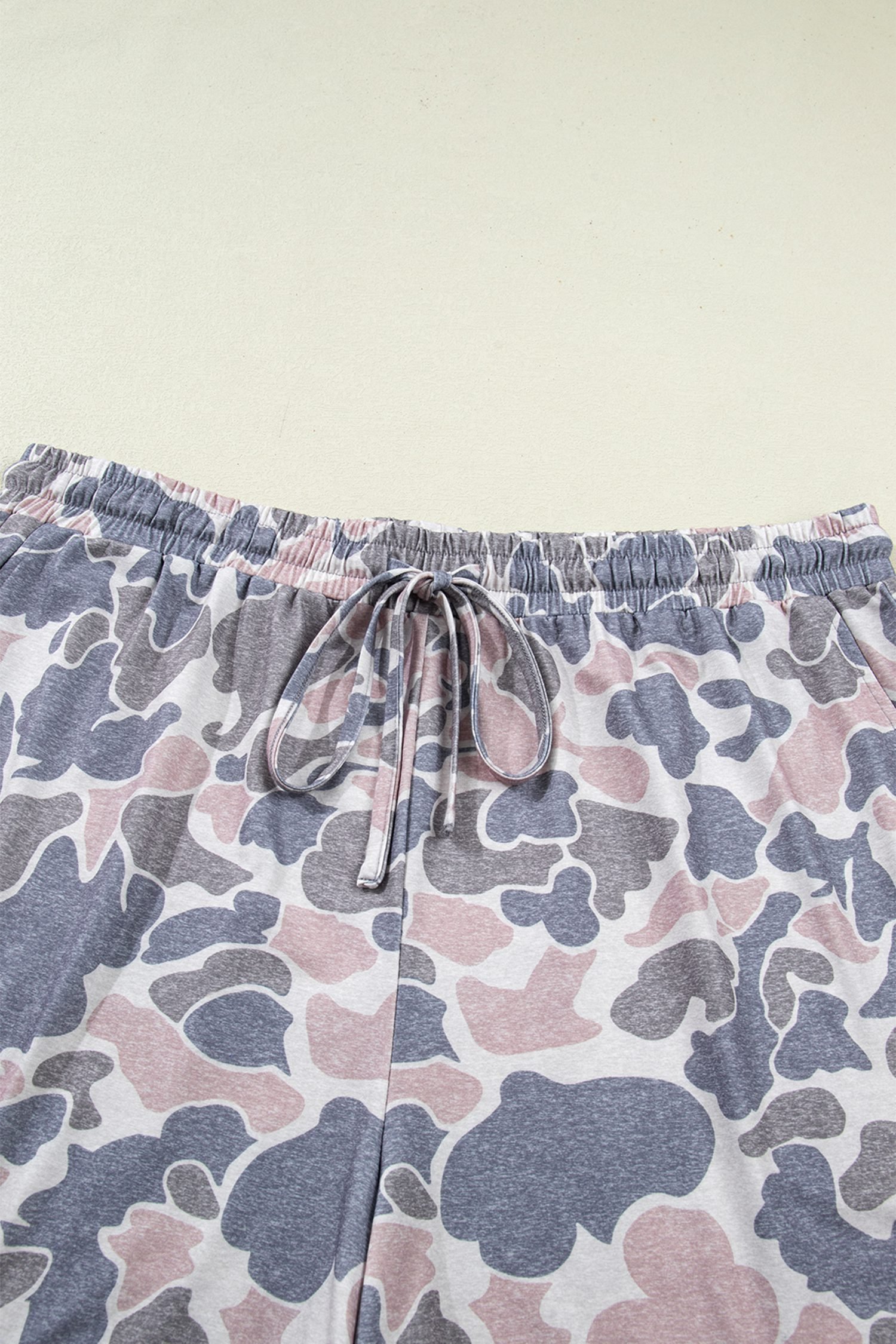 Multicolour Plus Size Camouflage Print Casual Tee and Shorts Set