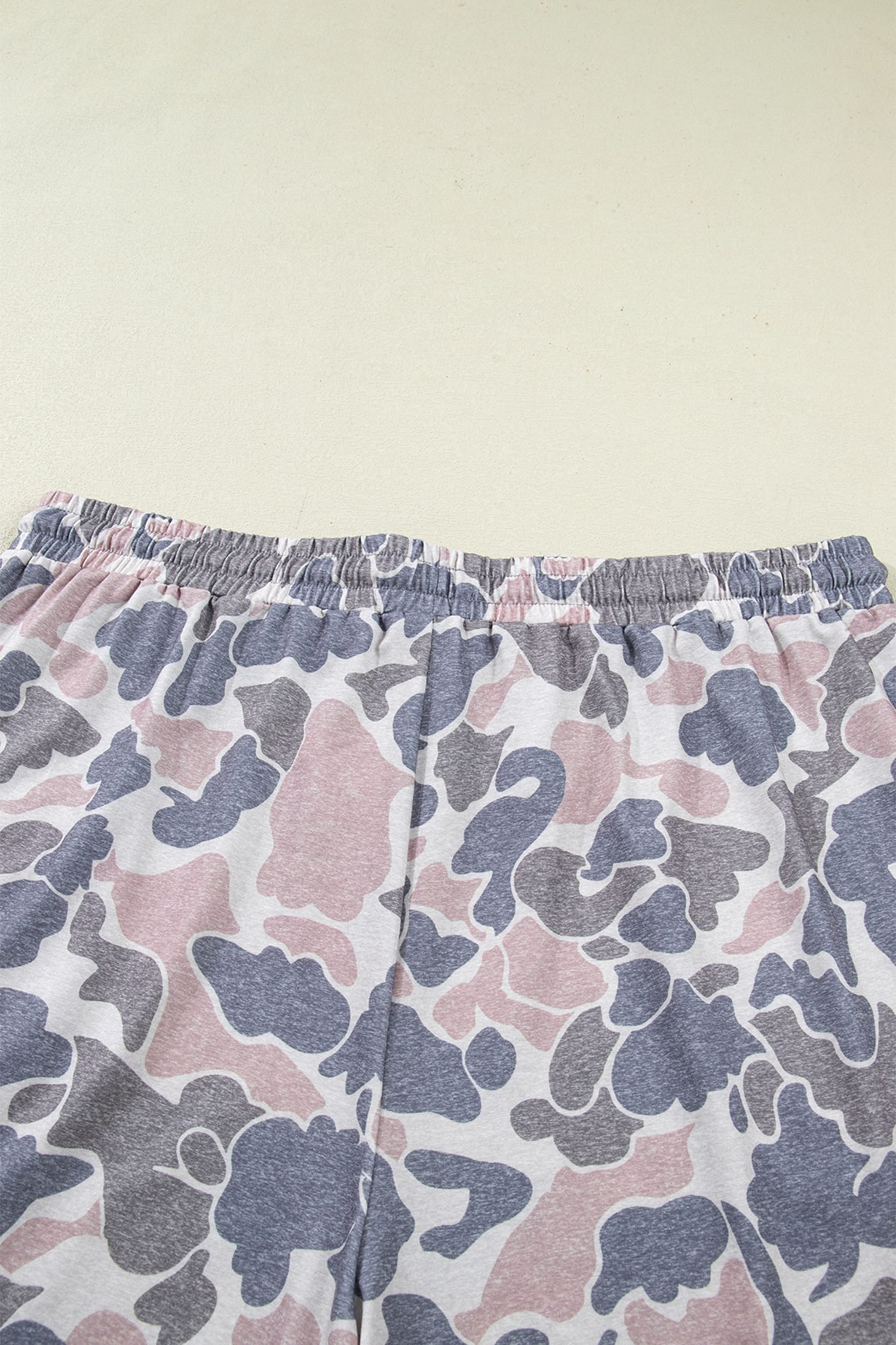 Multicolour Plus Size Camouflage Print Casual Tee and Shorts Set