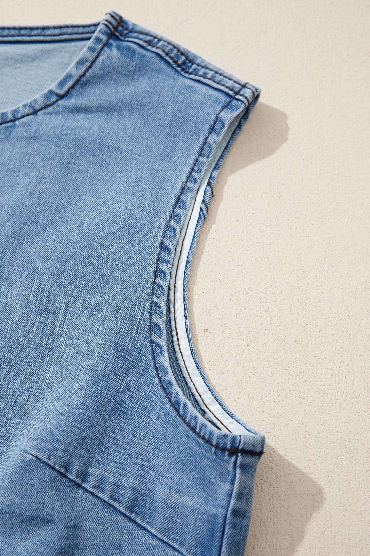 Myosotis Buttoned Front Slit Denim Vest