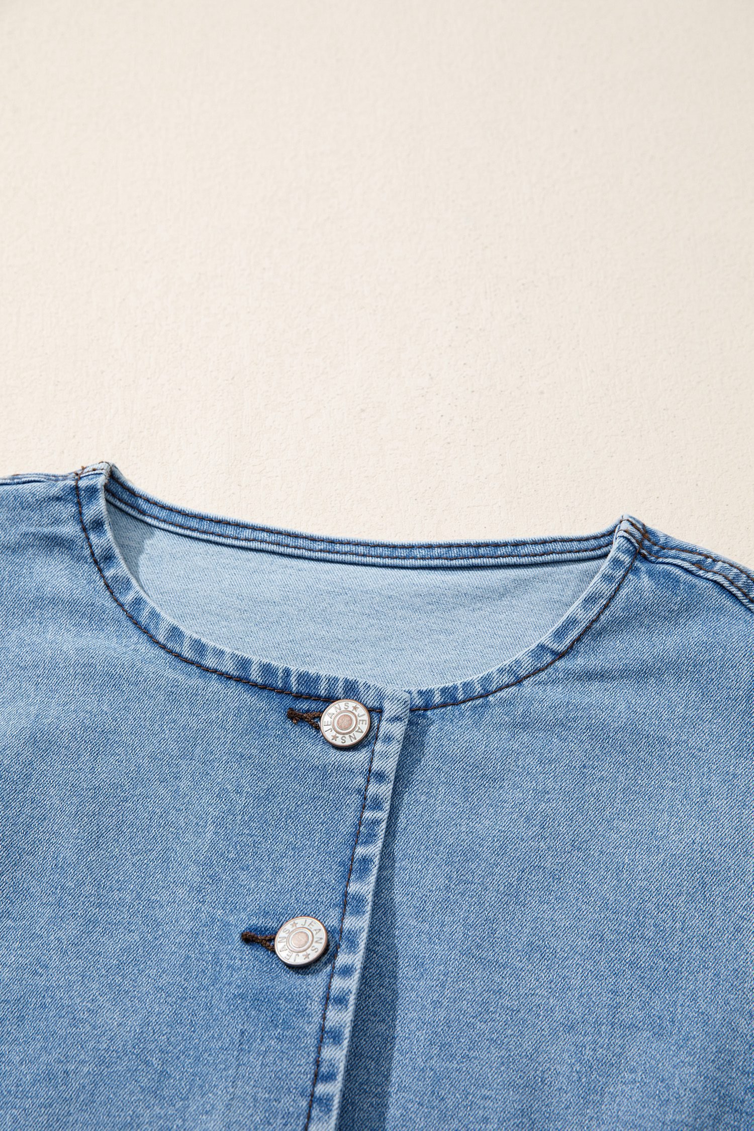 Myosotis Buttoned Front Slit Denim Vest