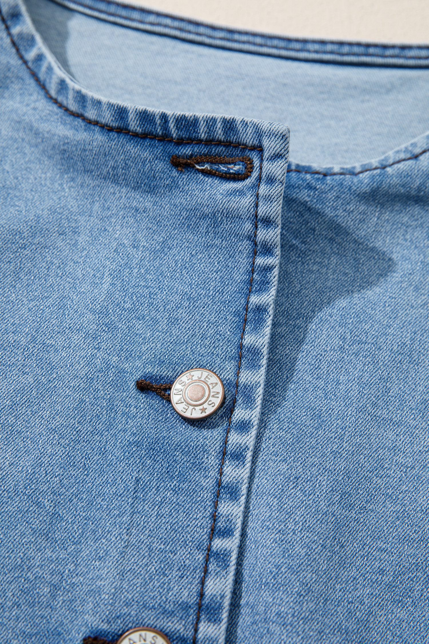Myosotis Buttoned Front Slit Denim Vest