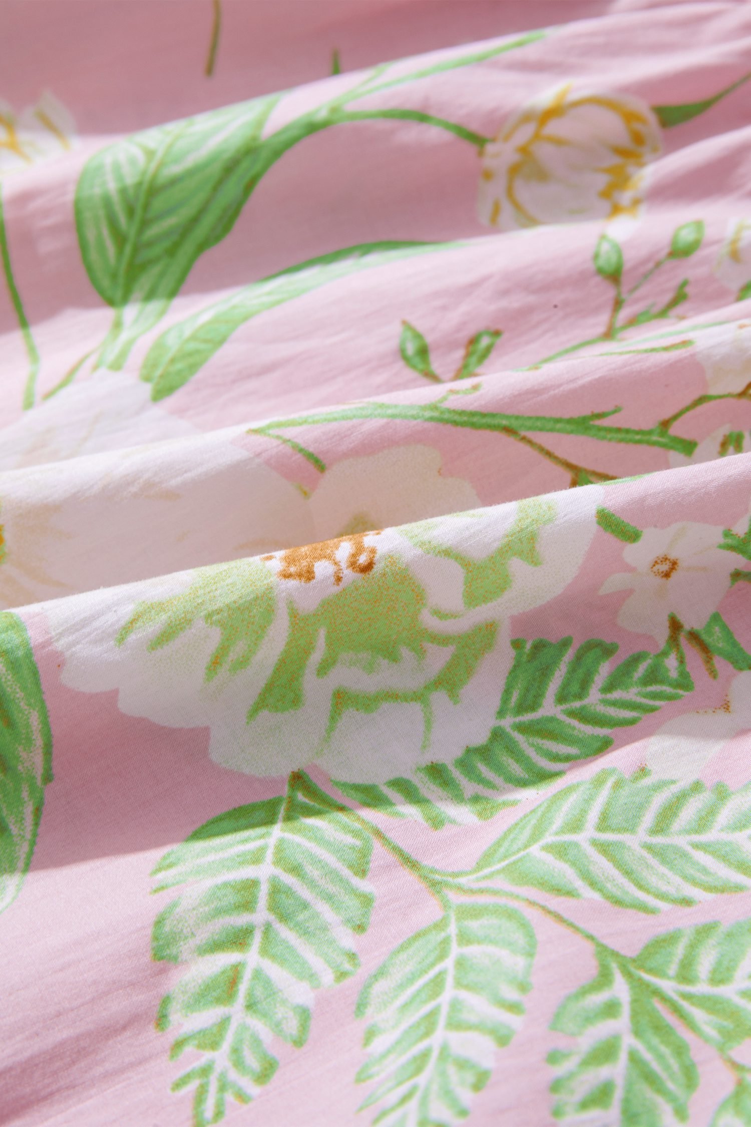 Pink Floral Print Short Puff Sleeve High Waist Tiered Maxi Dress
