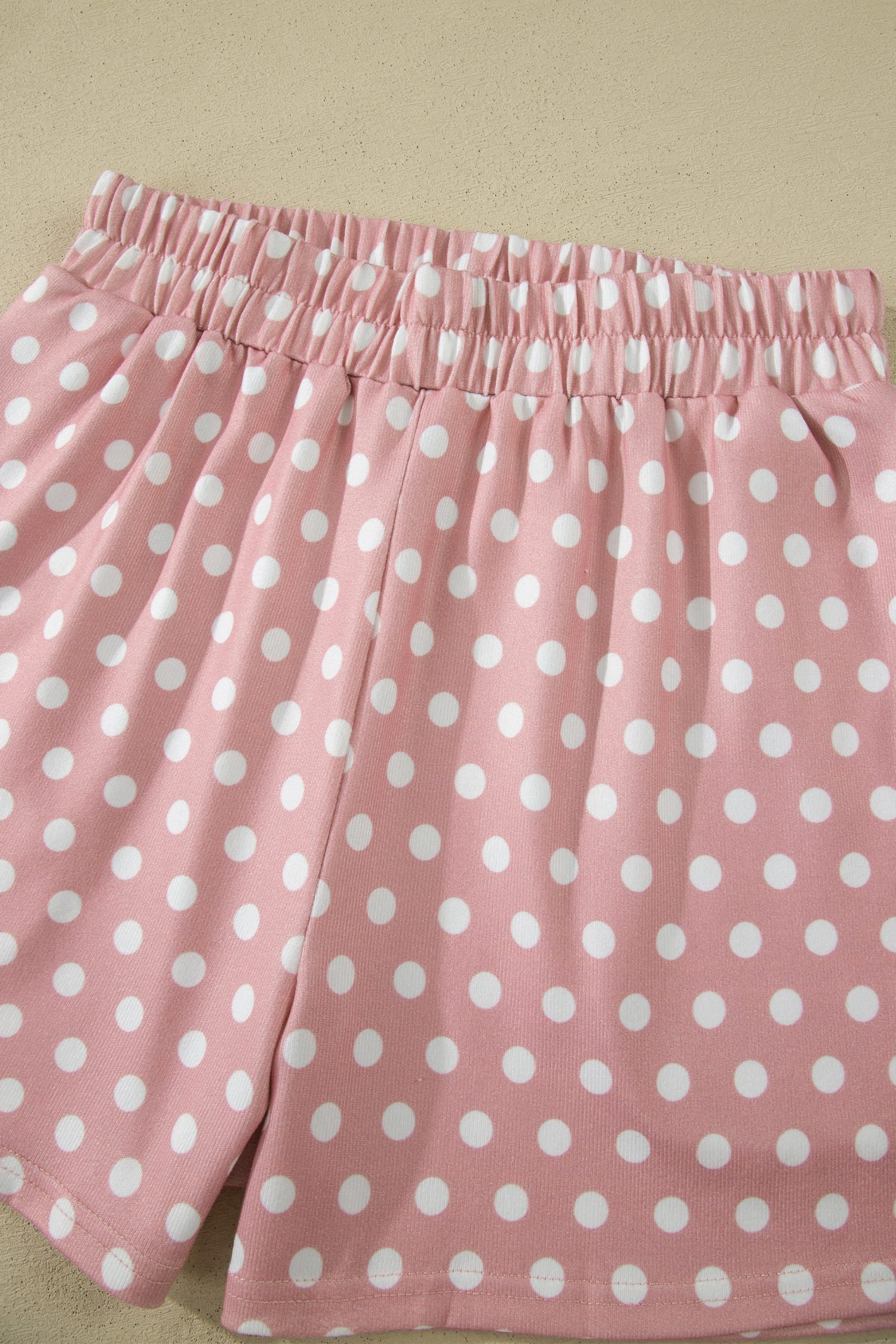 Pink Polka Dot Print Short Set