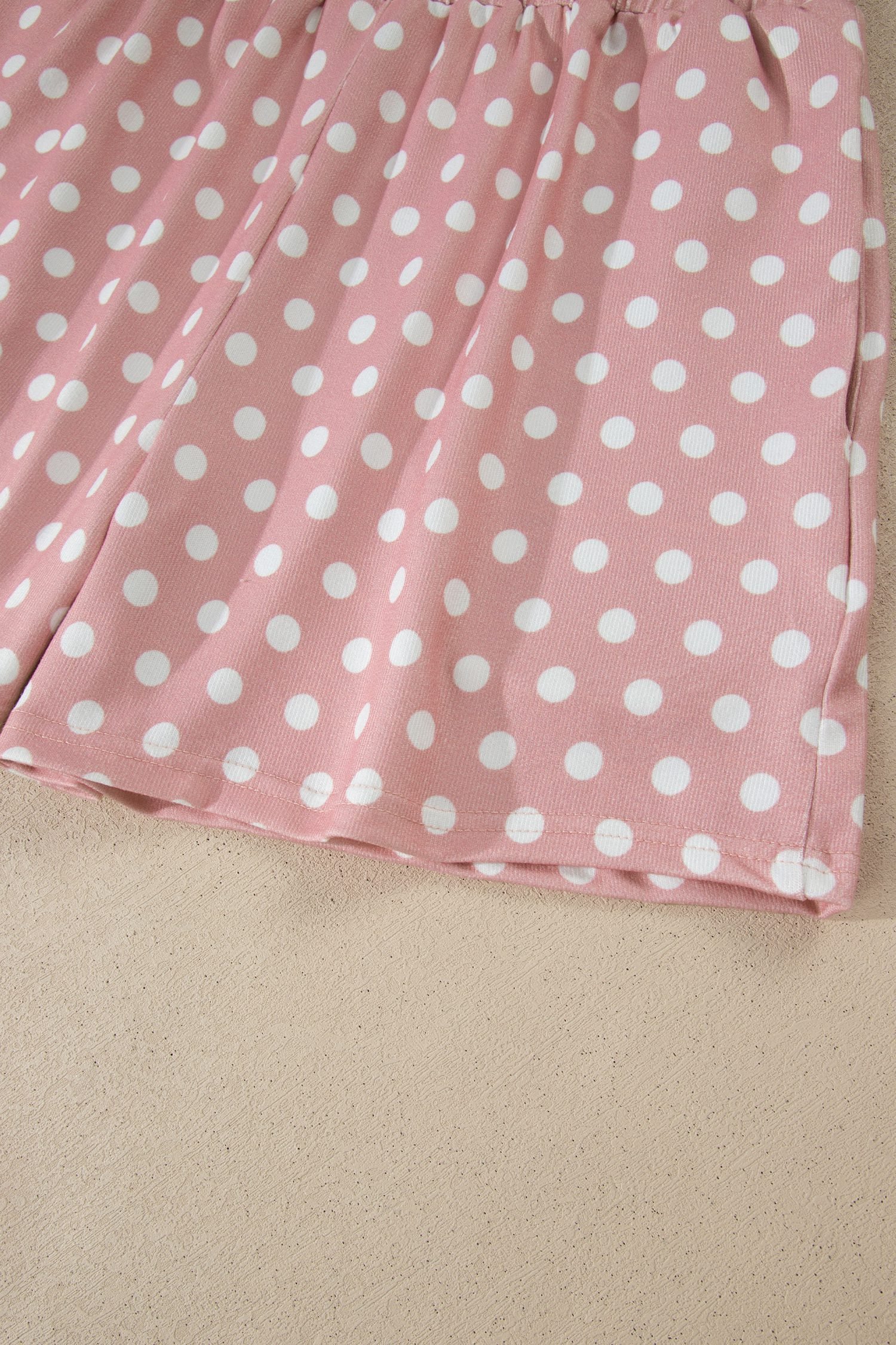 Pink Polka Dot Print Short Set