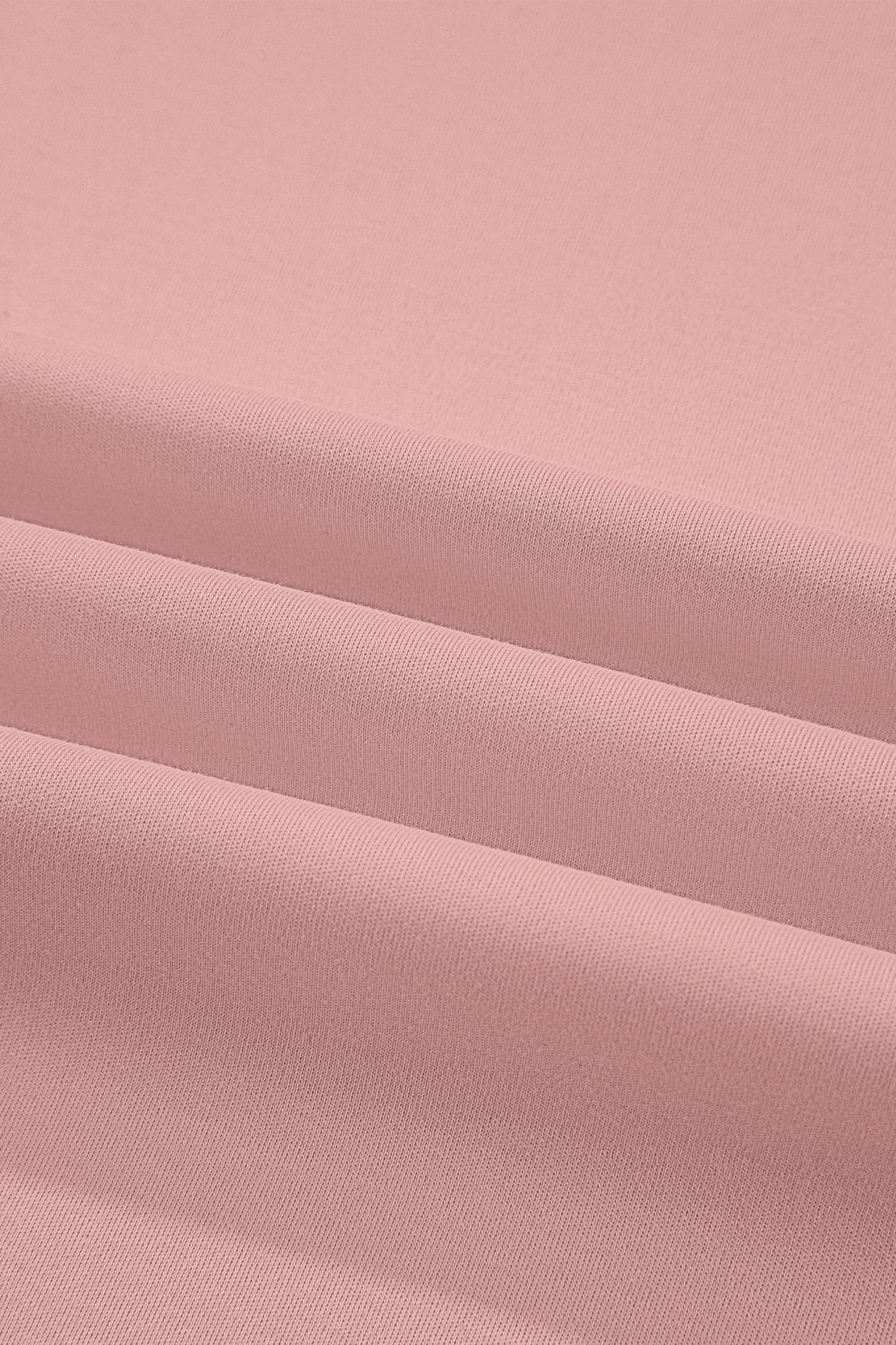 Pink Solid Color High Neck Oversize Tee