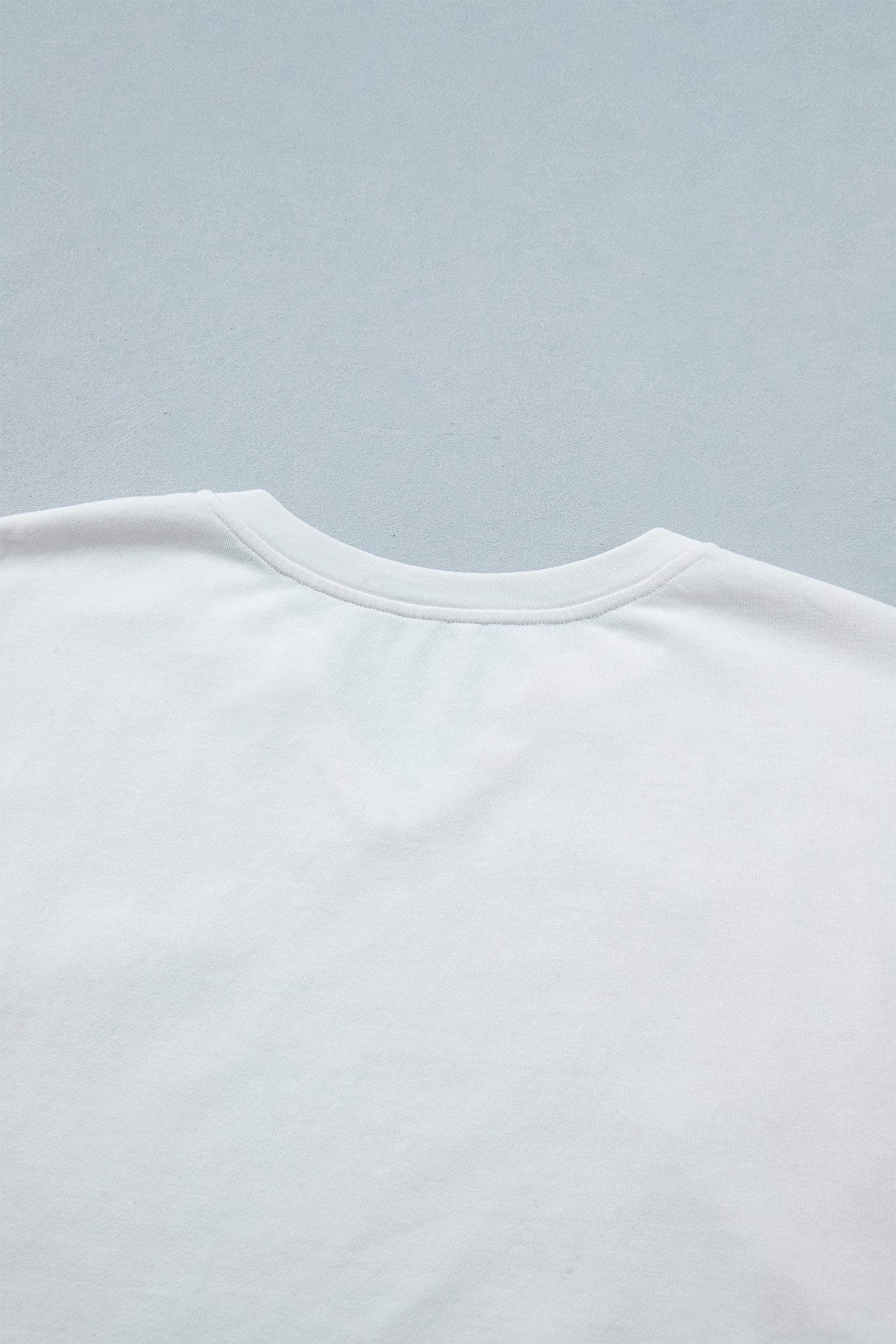 White Patriot Star Patched Notched Neck Mineral Washed Tee