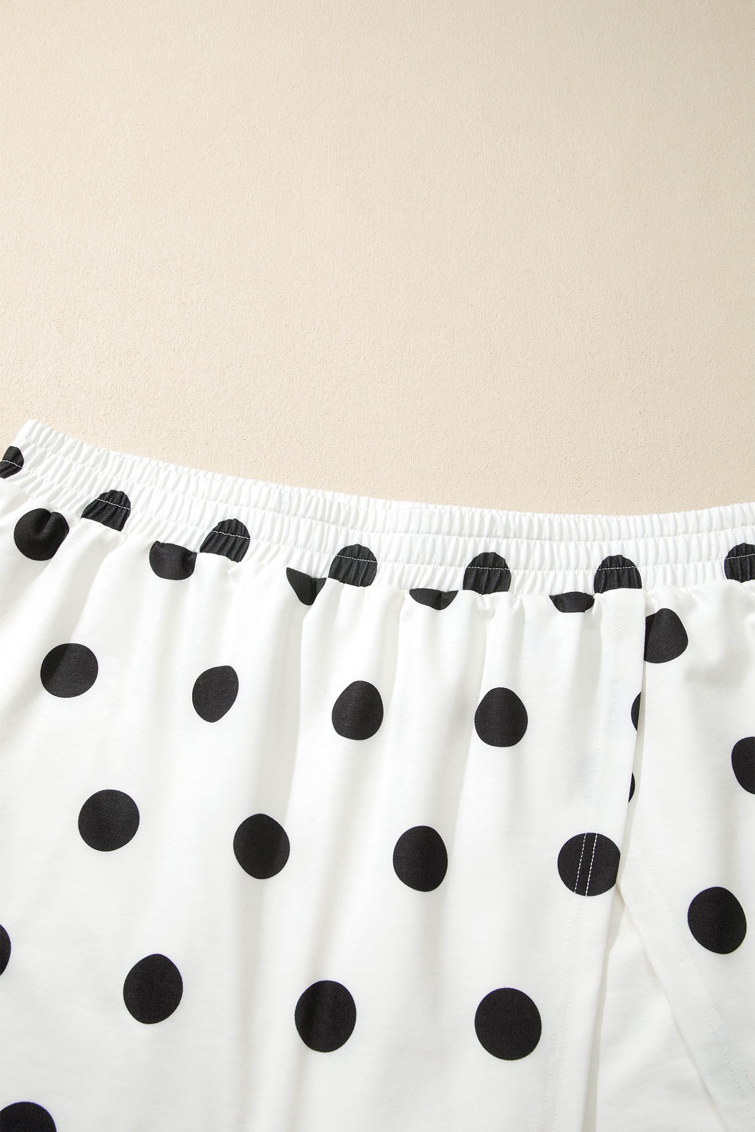 White Plus Size Polka Dot Printed Tank Split Skort 2pcs Outfit