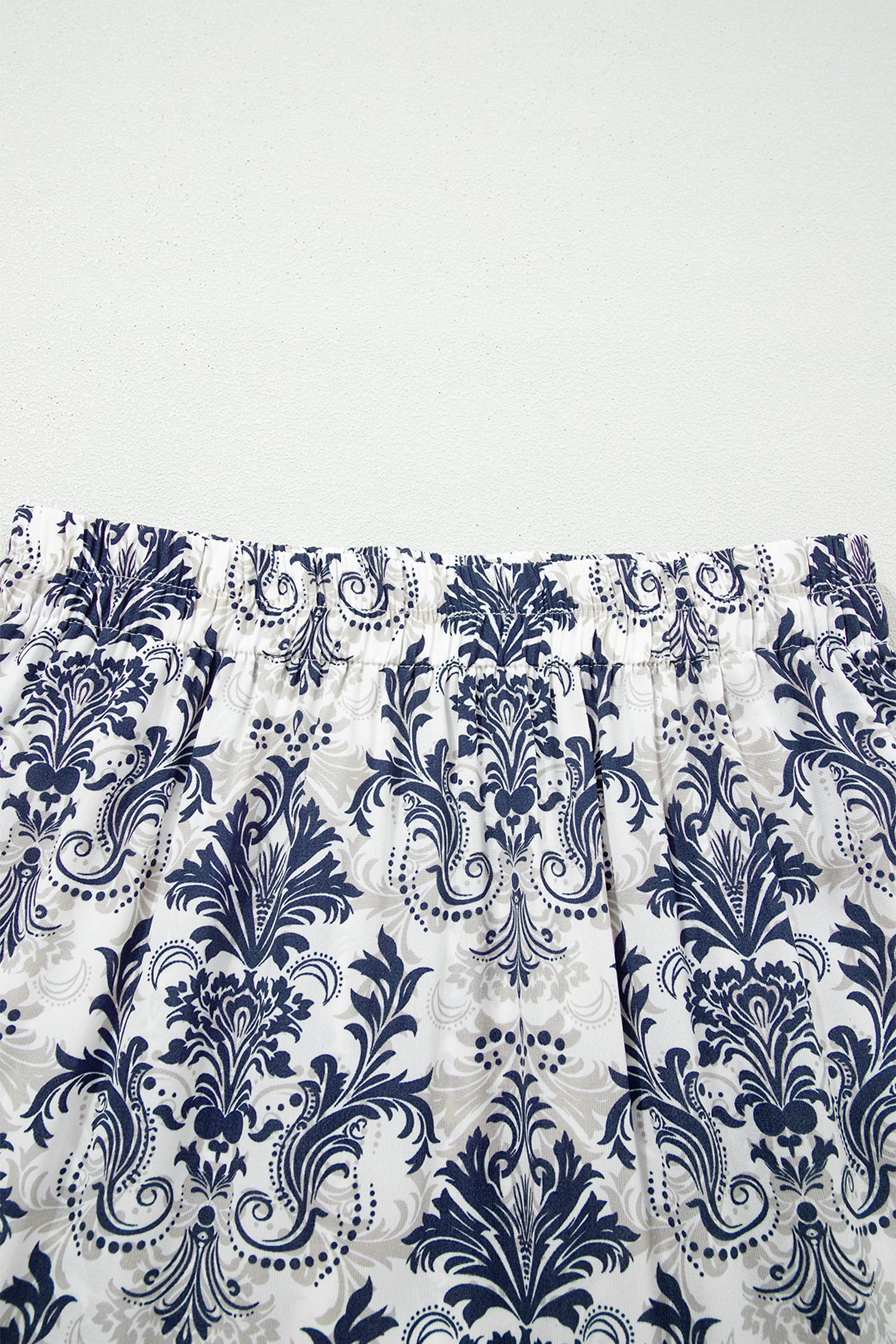 Blue Bohemian Floral Print Tiered Maxi Skirt with Split - Image 10