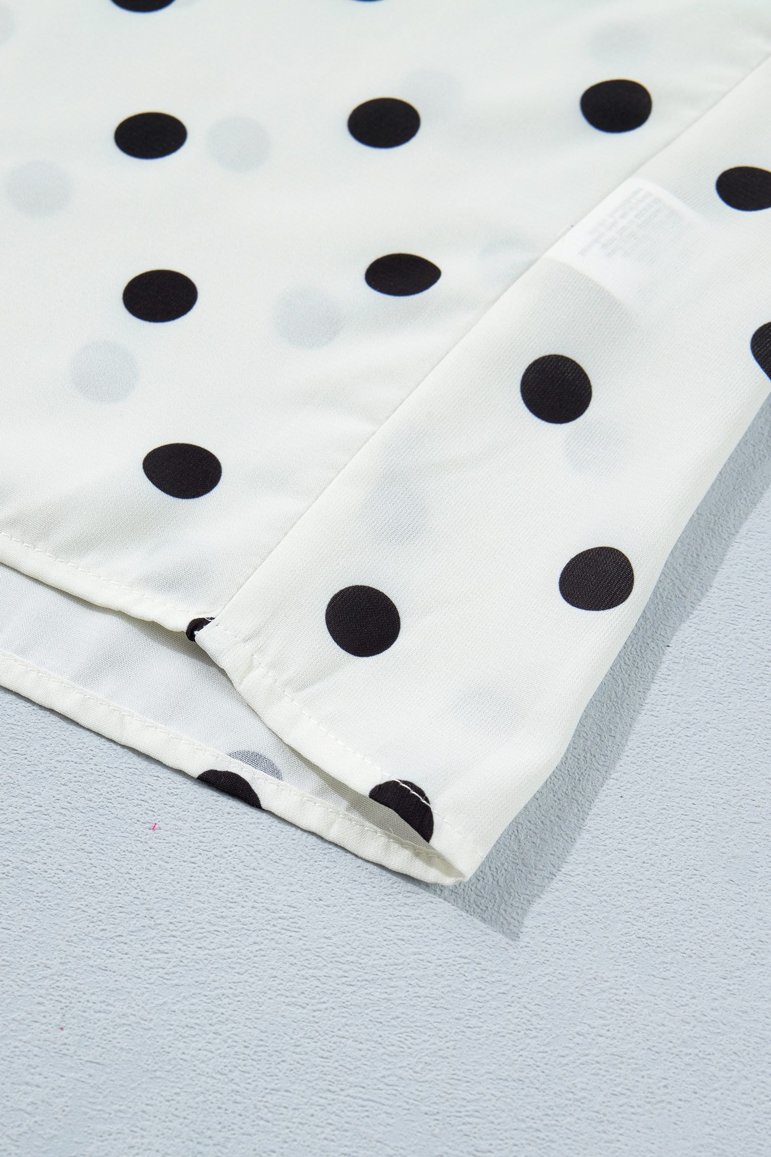 Beige Polka Dot Print Loose Dolman Shirt
