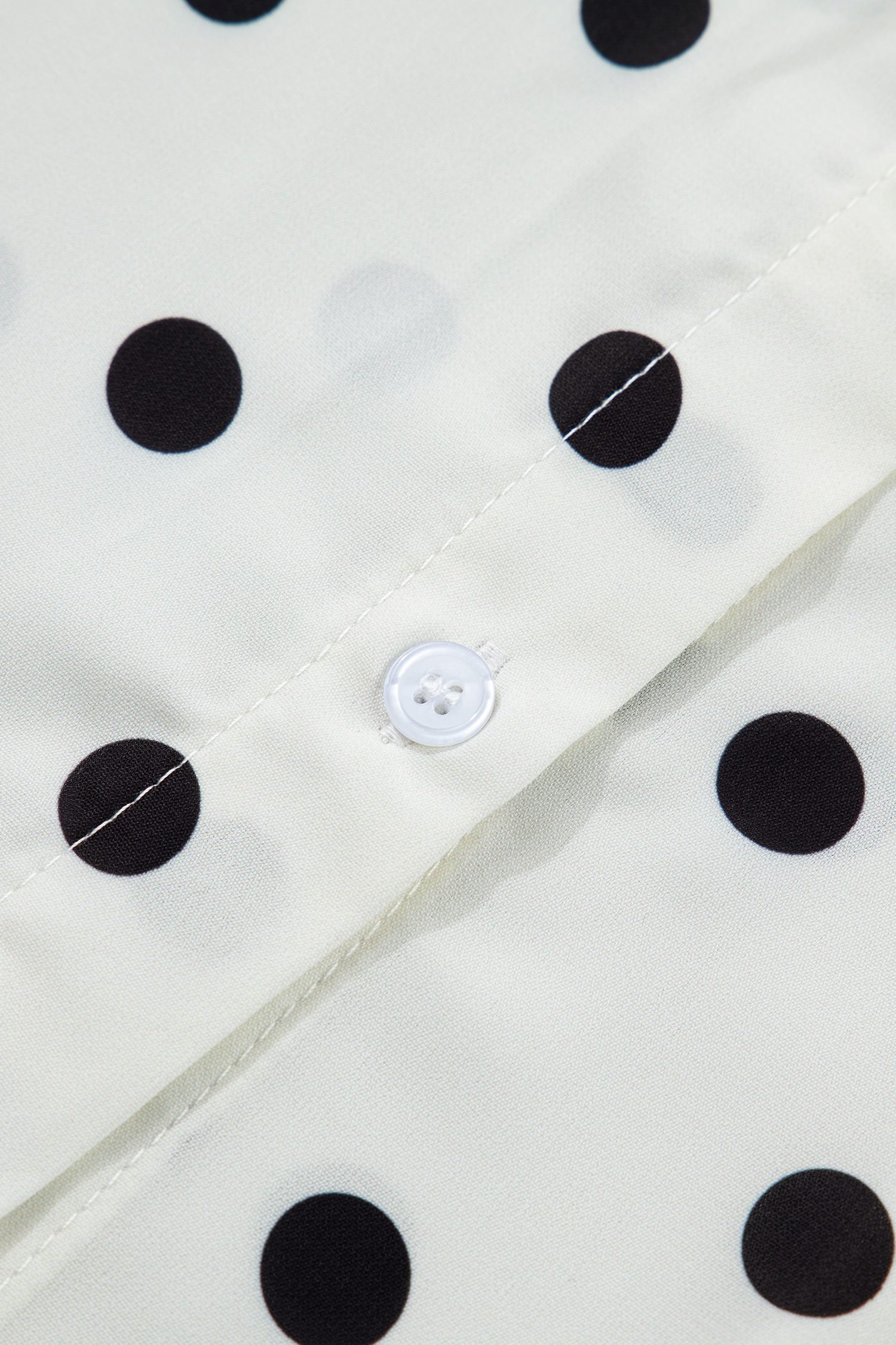 Beige Polka Dot Print Loose Dolman Shirt