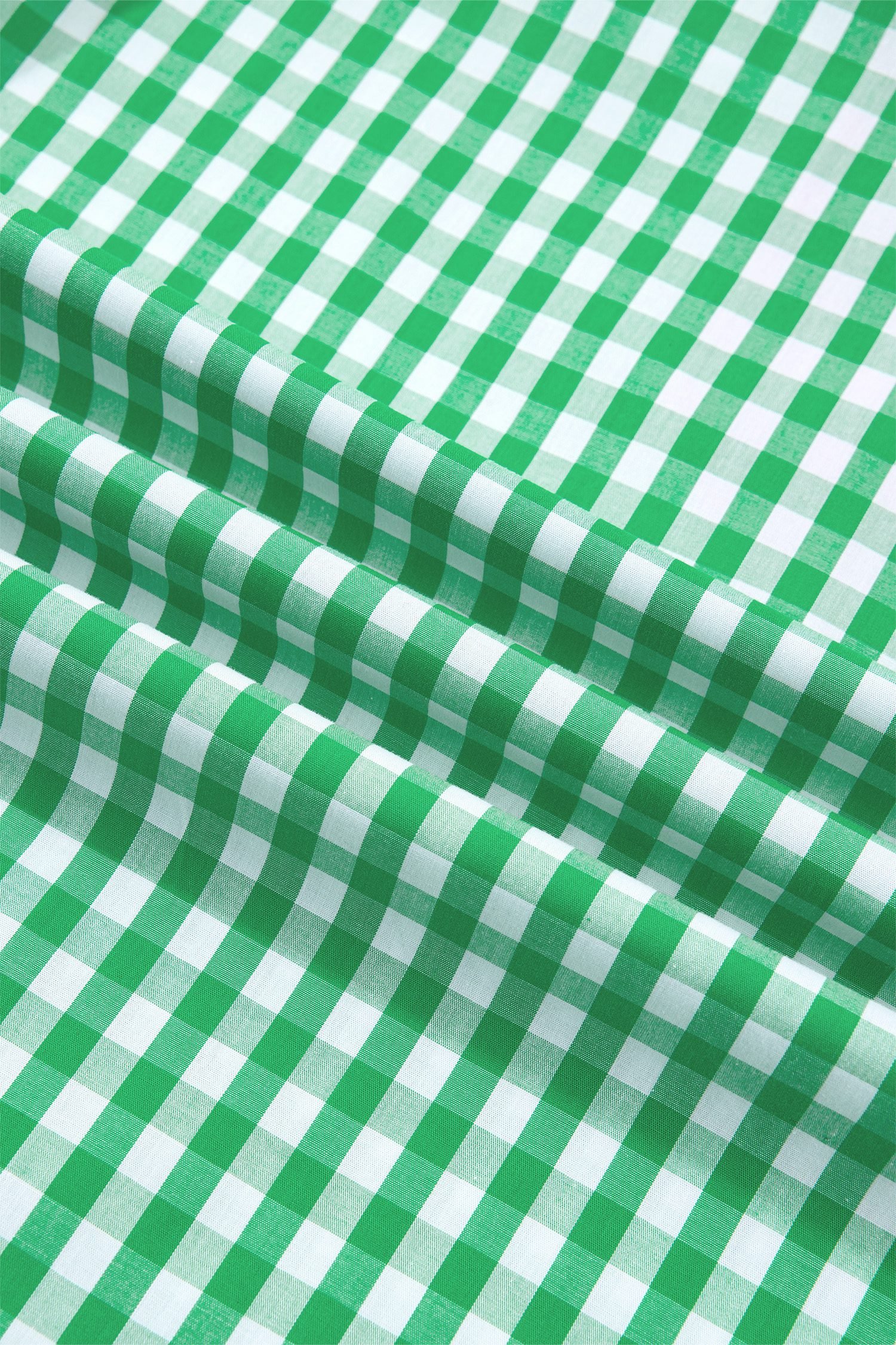 Bright Green Summer Color-Blocked Plaid Pattern Midi Dress