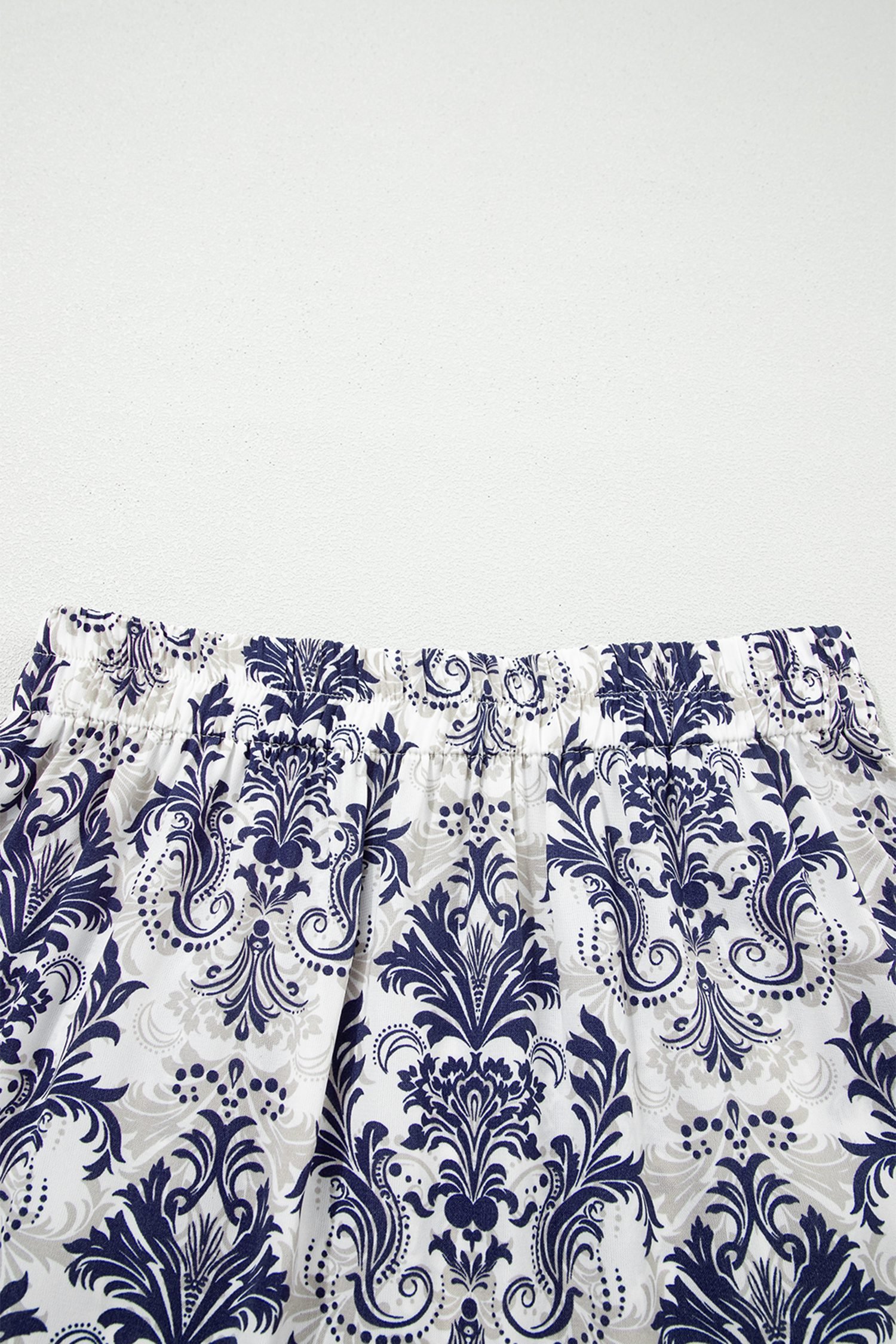 Blue Bohemian Floral Print Tiered Maxi Skirt with Split - Image 6