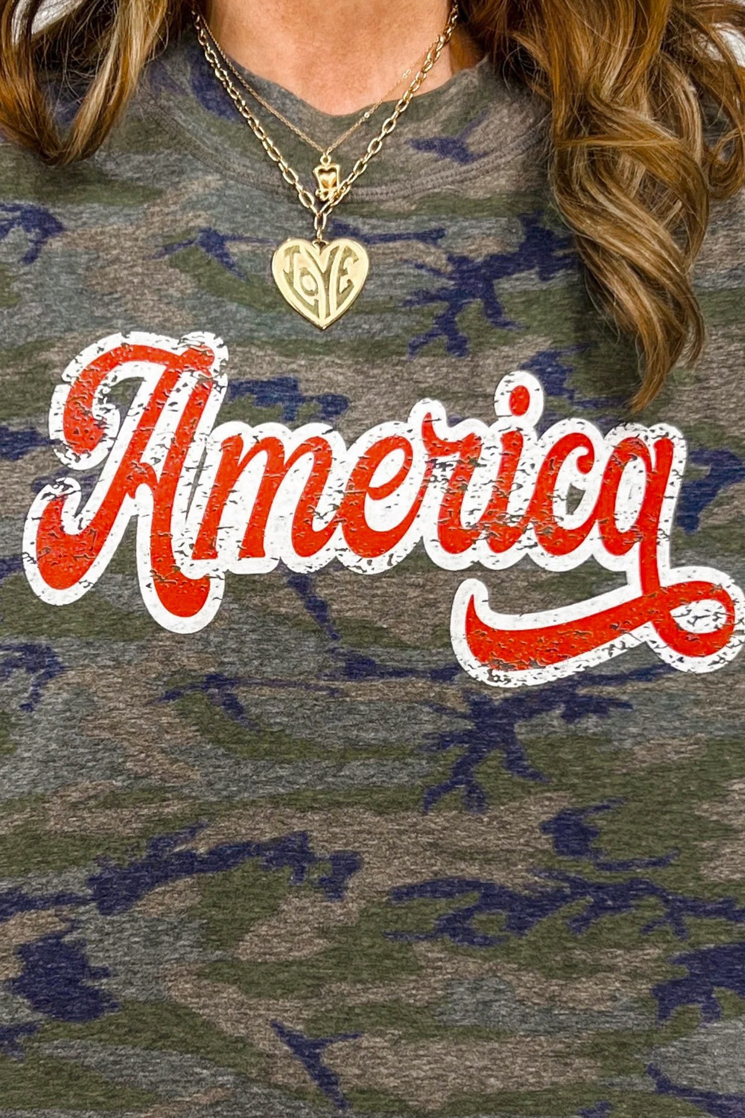 Multicolour Stylish Camouflage Print America Patriotic Tee - Image 6
