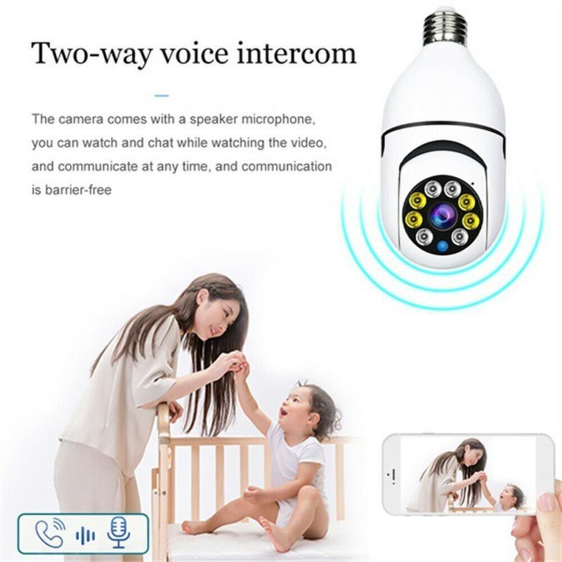 IR E27 Light Bulb Camera 2MP 1080P HD Wireless Wifi Smart Home Security Camera - Image 10