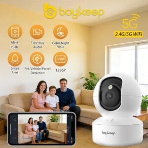 BoyKeep 2K Smart WiFi Security Camera Dual Band 5G 2.4GHz Indoor Surveillance Camera, 360 PTZ