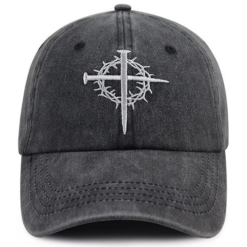 2pcs Crown Baseball Cap For Men Women, Crown Of Thorns Nail Cross Embroidery Christian Faith Hat - Image 2