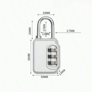 Mini padlock-Silver-3 digit password-upgraded version 1 pack