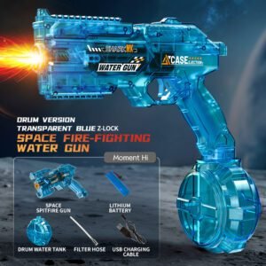 Kids Space Electric Water Gun Transformable Flashing Light & Sim Recoil Water Blaster Toy