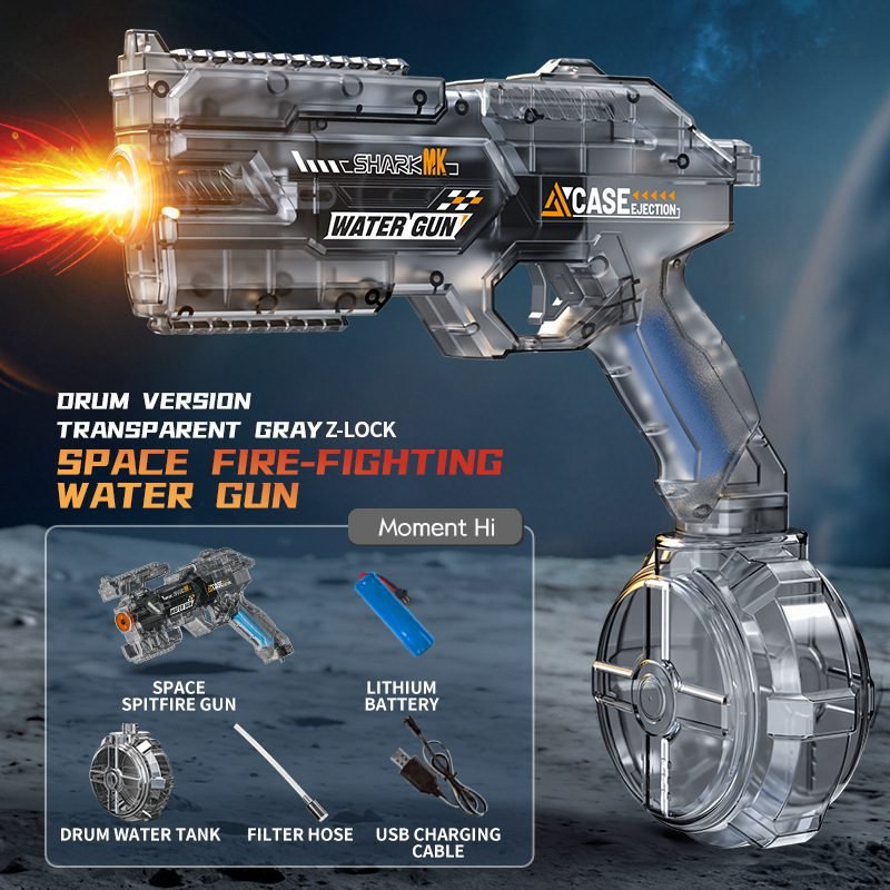 Kids Space Electric Water Gun Transformable Flashing Light & Sim Recoil Water Blaster Toy - Image 5