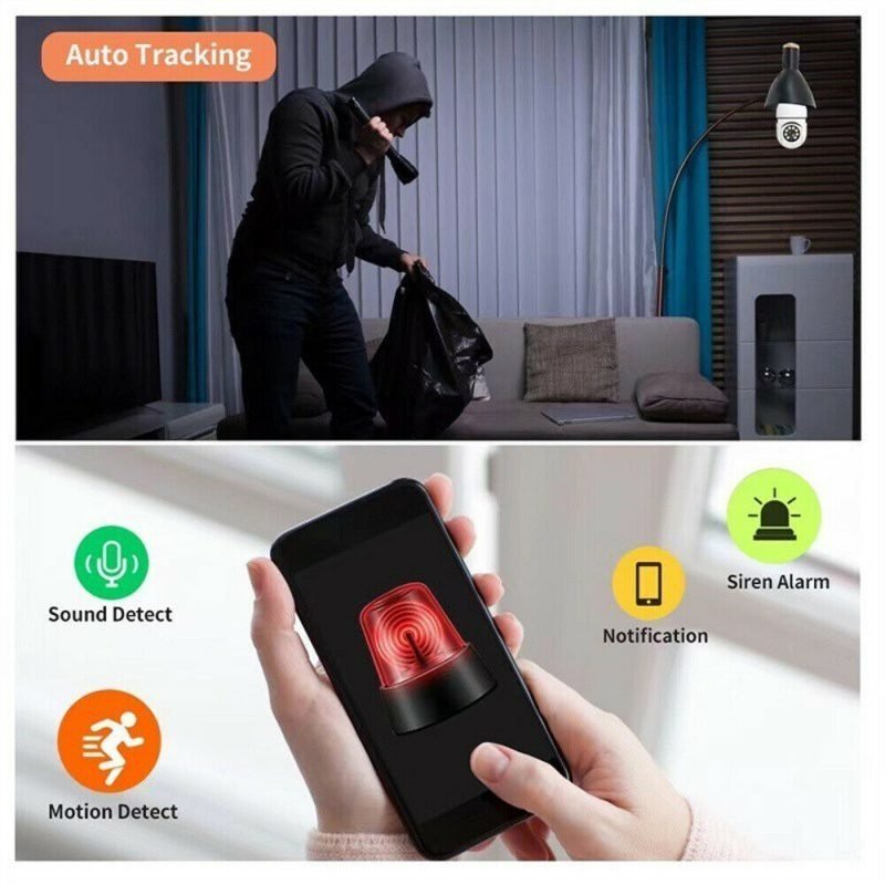 IR E27 Light Bulb Camera 2MP 1080P HD Wireless Wifi Smart Home Security Camera - Image 3