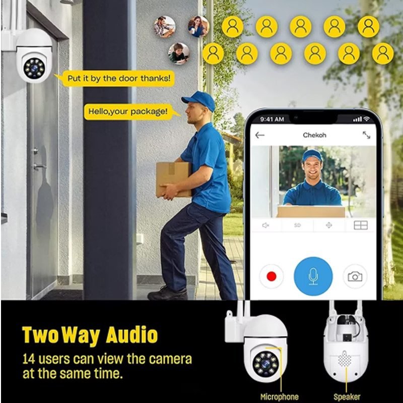 1080P 2MP WiFi Home Security CCTV Camera With Night Vision PTZ - Image 3