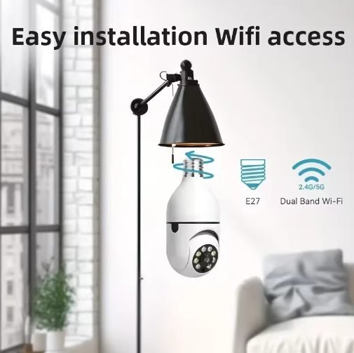 2 PCS Ease Life APP Light Bulb Security Cameras Outdoor Indoor Wireless WiFi Camera 5GHz - Image 4