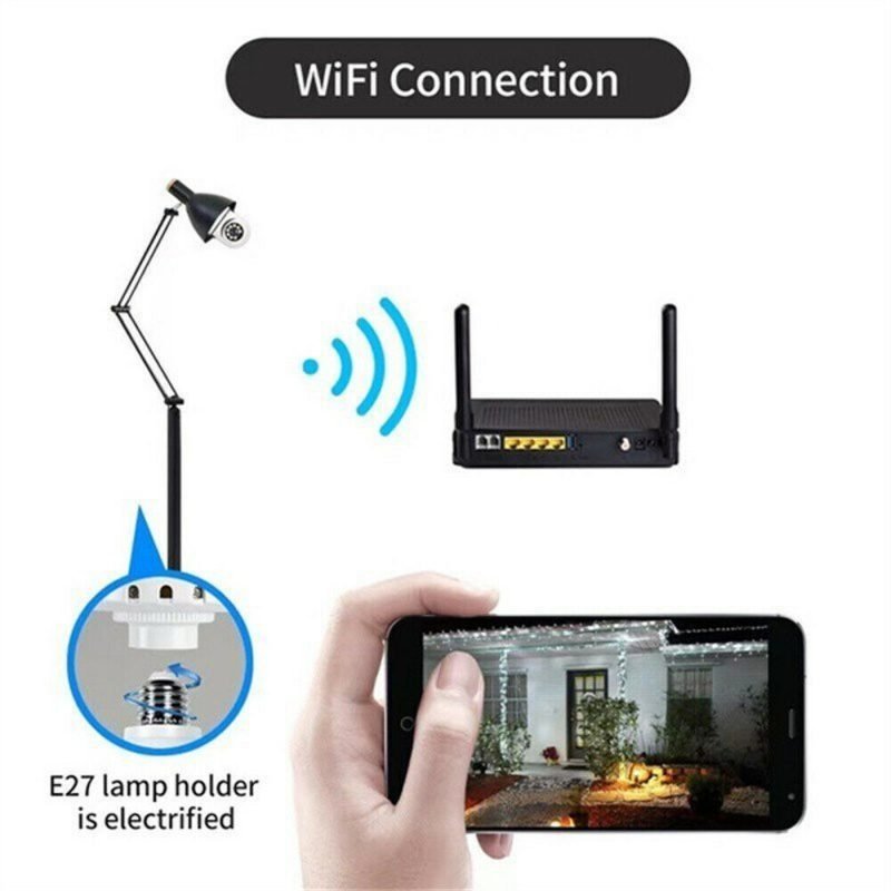 IR E27 Light Bulb Camera 2MP 1080P HD Wireless Wifi Smart Home Security Camera - Image 4