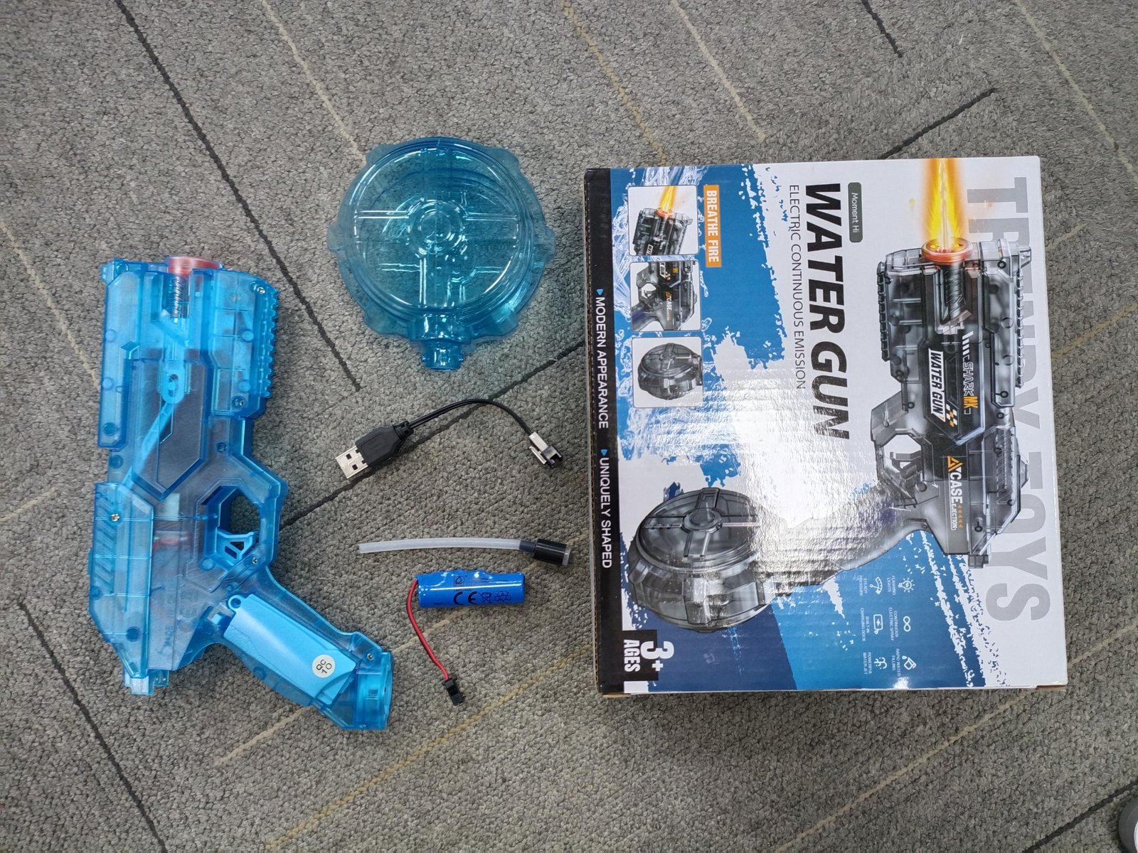 Kids Space Electric Water Gun Transformable Flashing Light & Sim Recoil Water Blaster Toy - Image 8