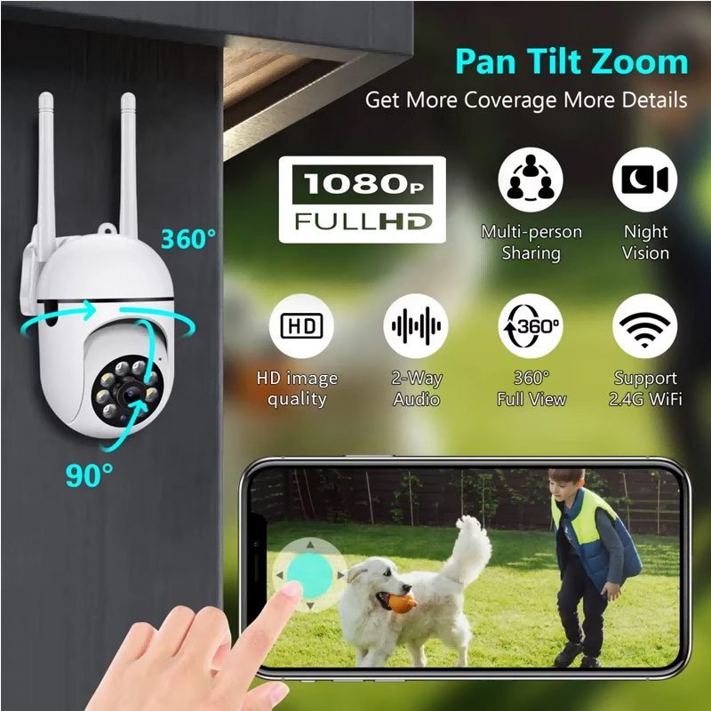 1080P 2MP WiFi Home Security CCTV Camera With Night Vision PTZ - Image 7