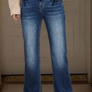 Ashleigh Blue Acid Washed Straight Leg Full Length Casual Jeans