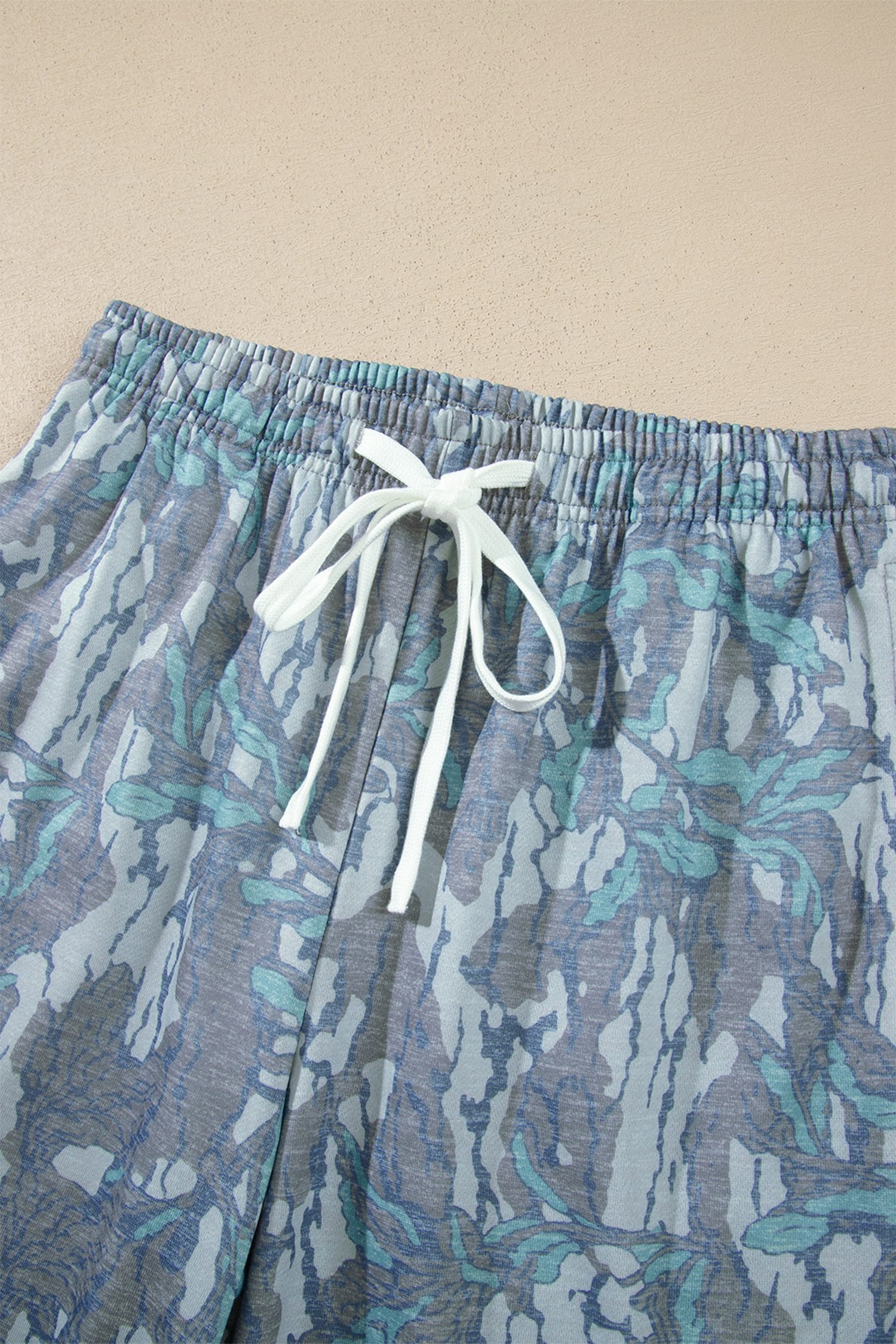 Multicolour Abstract Floral Print Loose Pullover Drawstring Pants 2pcs Set - Image 12