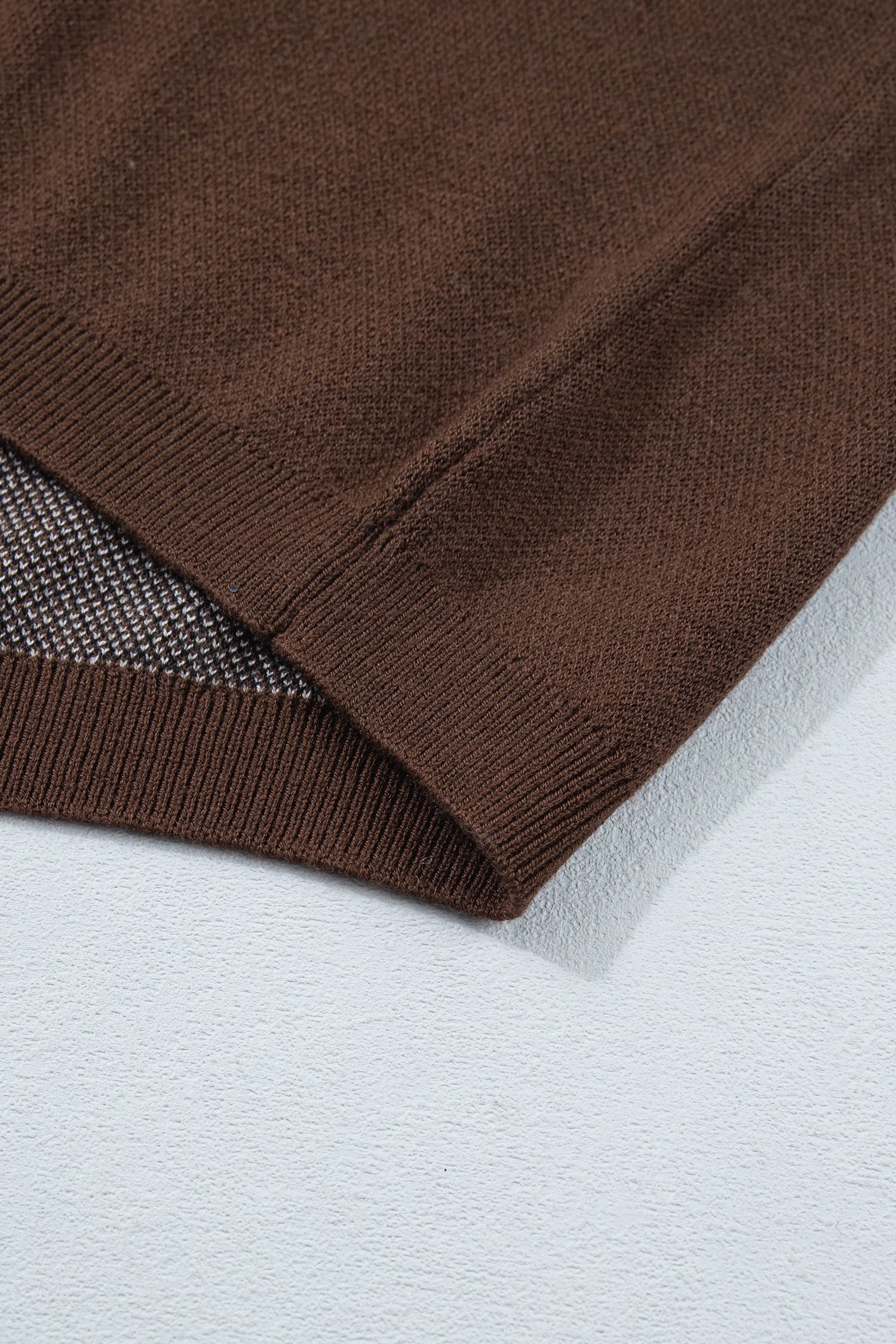 Brown Western Print Short Sleeve Knit Casual Sweater - Image 17