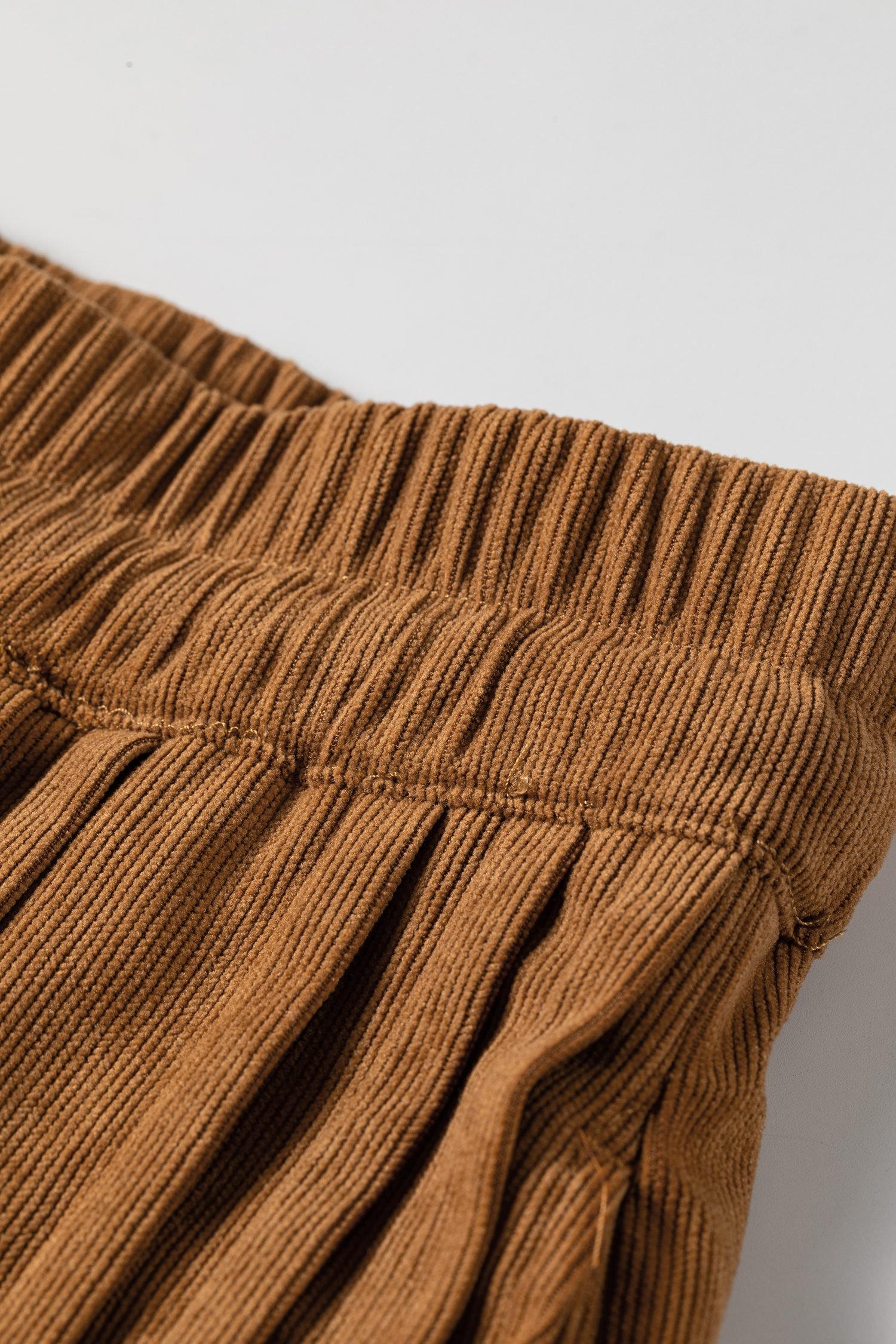 Thai Curry Elastic Waist Wooden Button Placket Ankle Length Wide Leg Pants - Image 8