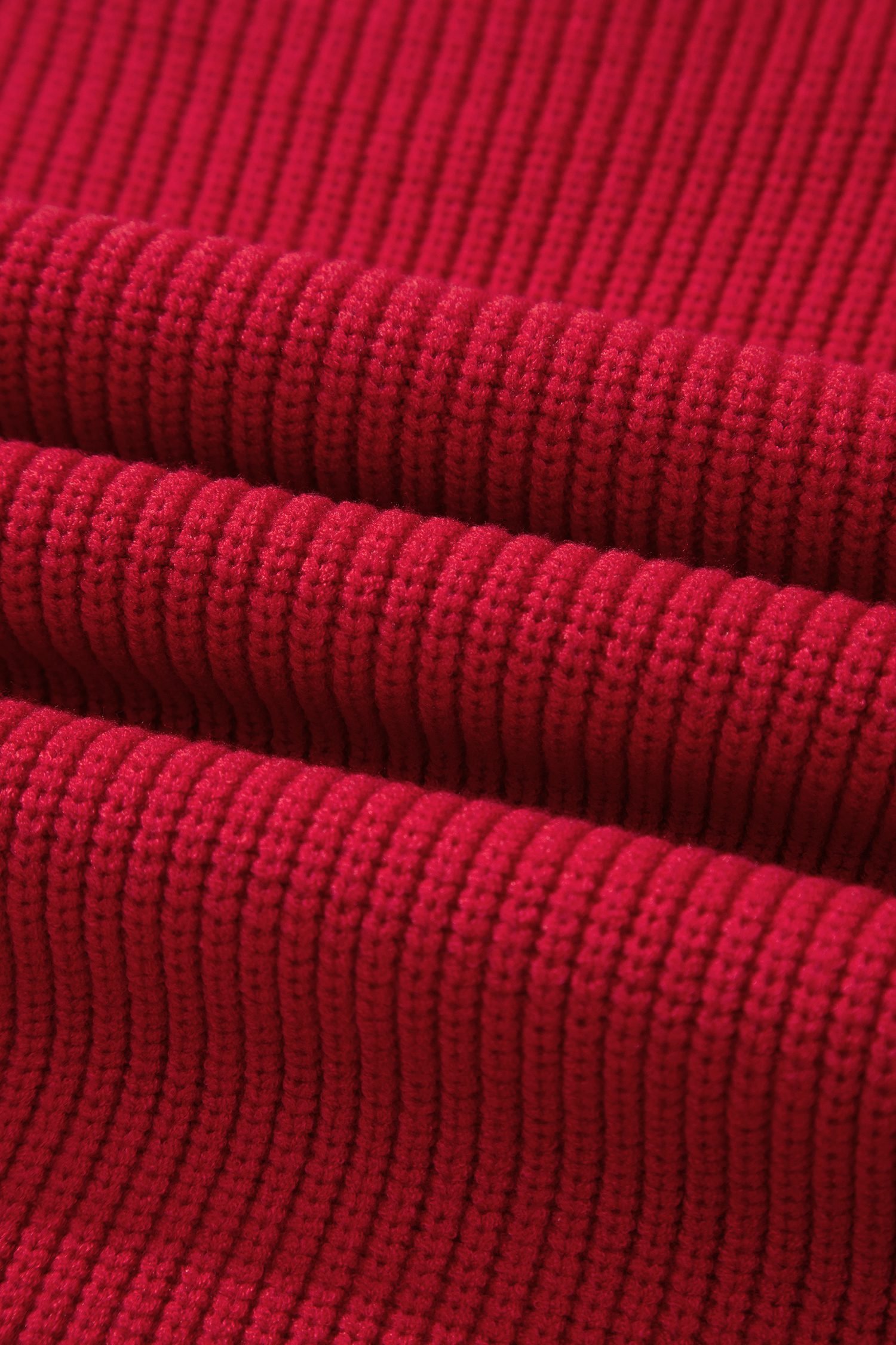 Red Dahlia Long Sleeve Ribbed Knit Stand Neck Regular Fit Sweater - Image 13