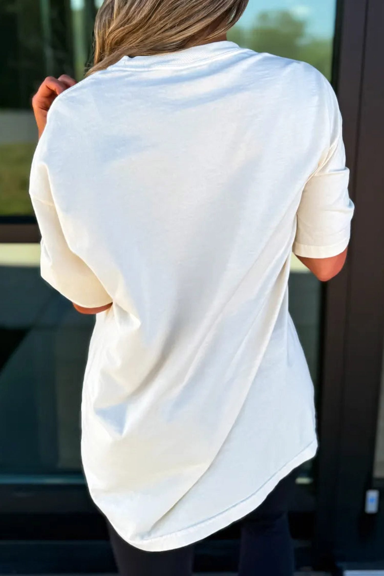 White Sequin Ghost Print Short Sleeve Casual Halloween Graphic T-Shirt - Image 2