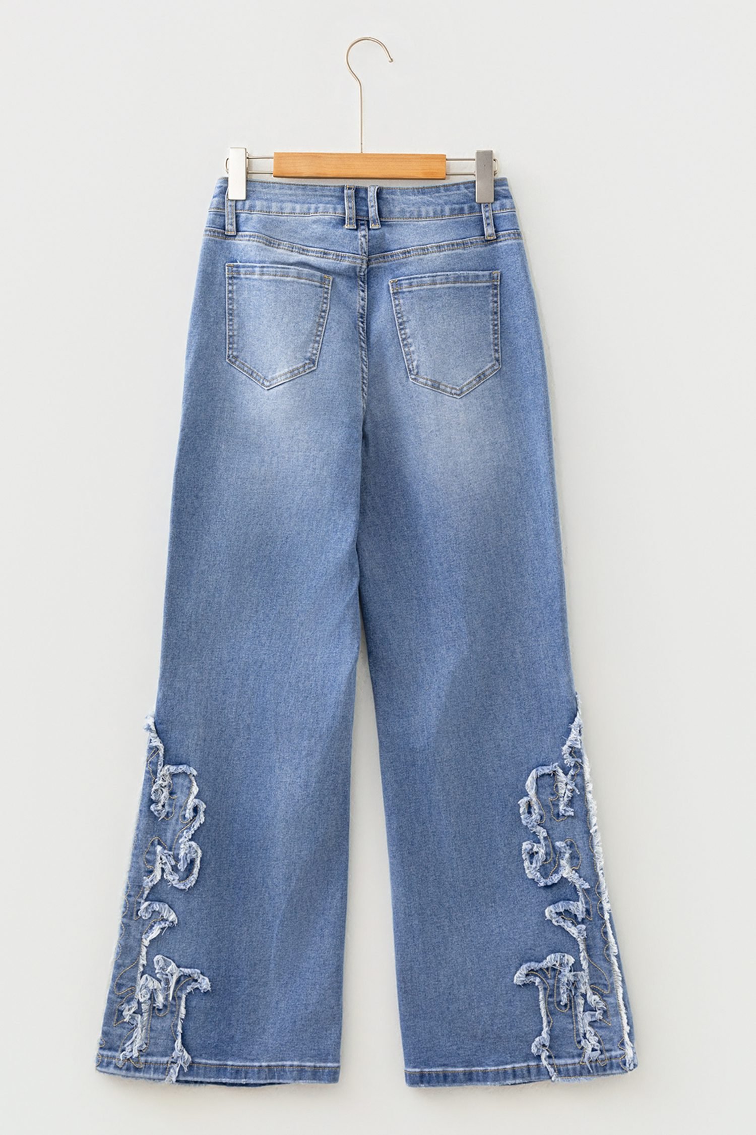 Ashleigh Blue Embroidered Western Print Flare Leg Full Length Jeans