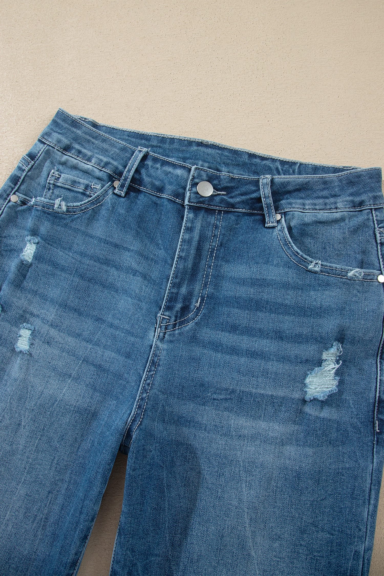 Ashleigh Blue High Waist Frayed Hem Flare Jeans