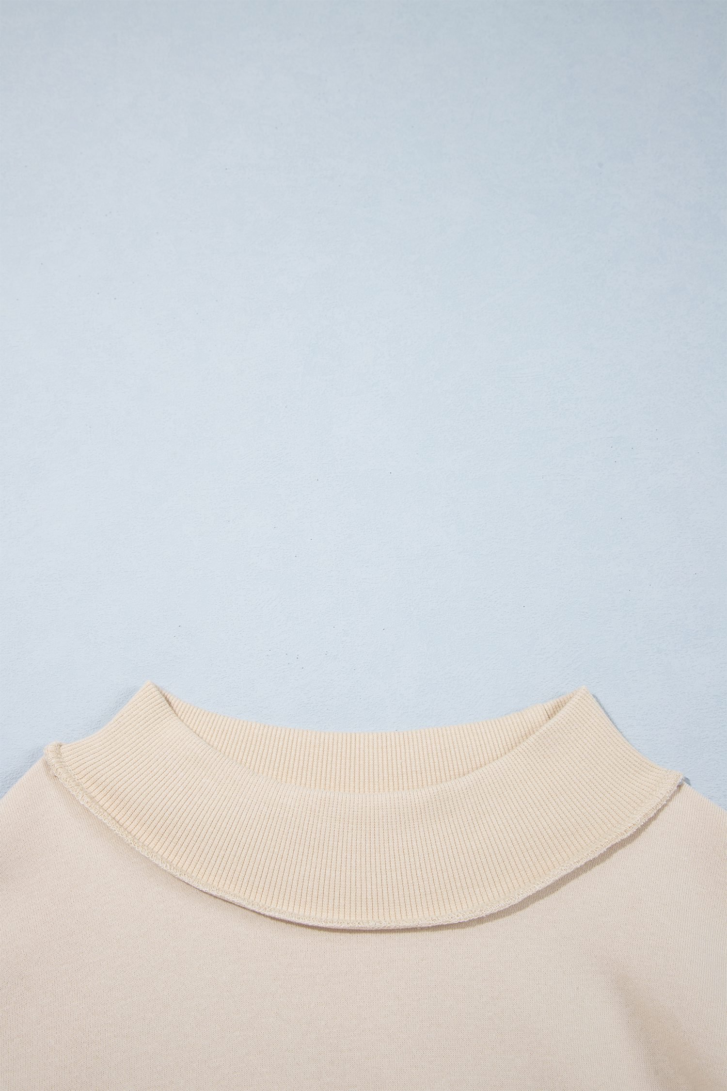 Beige CHRIST IS KING Embroidery High Neck Baggy Sweatshirt