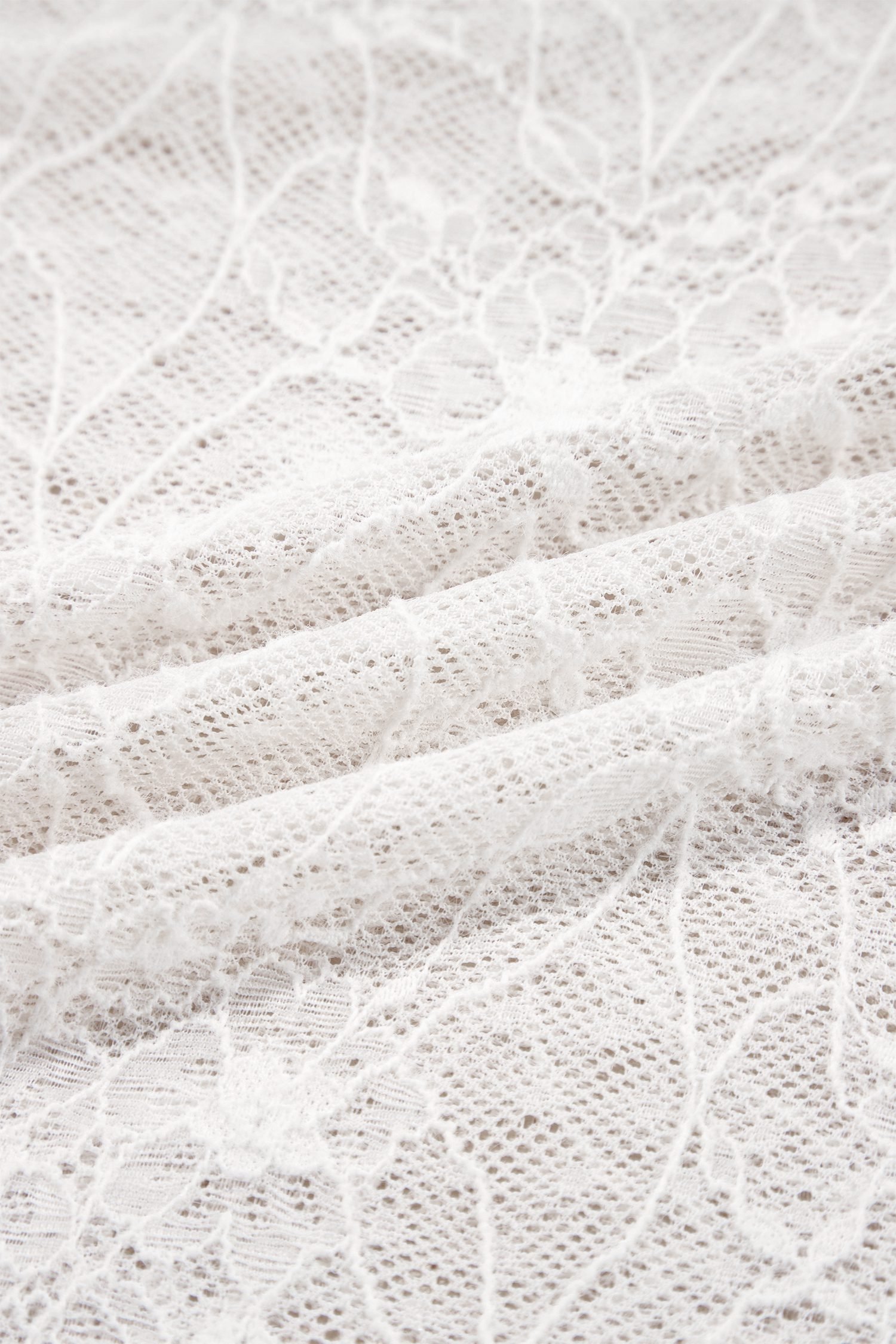 Beige Long Sleeve Sheer Mesh Lace Top