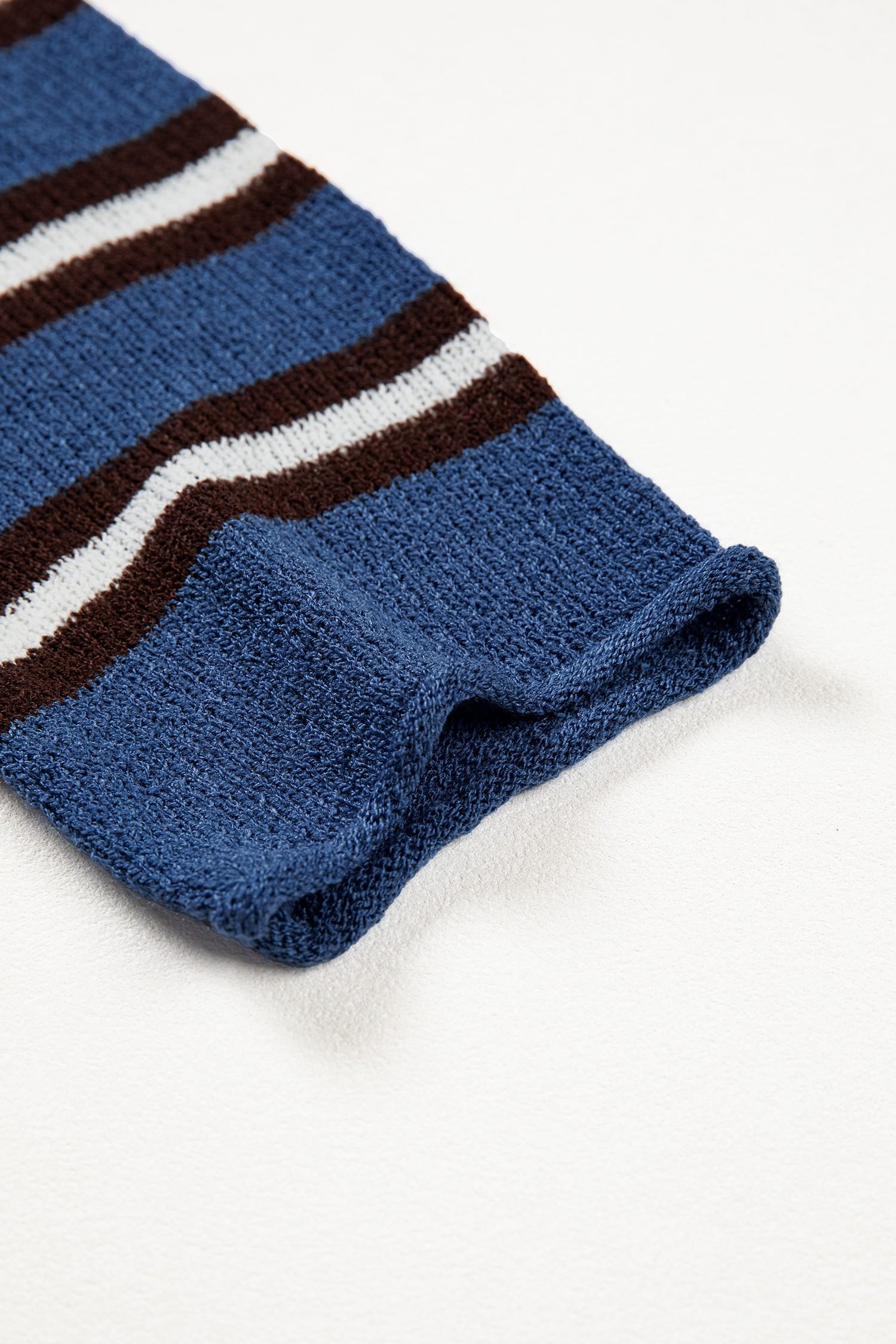 Blue Stripe Striped Drop Shoulder Button Cardigan
