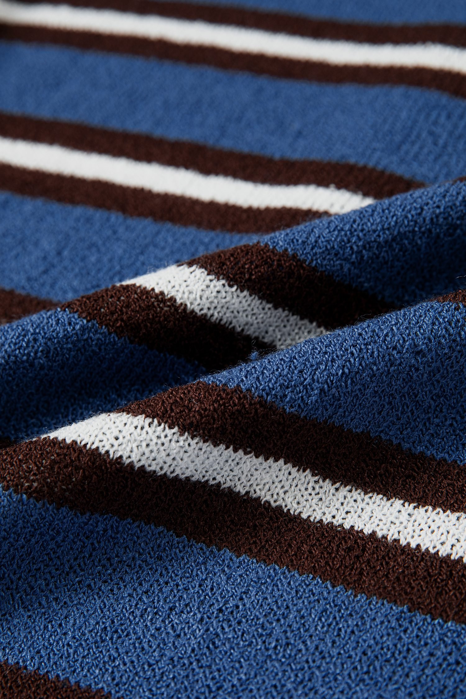 Blue Stripe Striped Drop Shoulder Button Cardigan